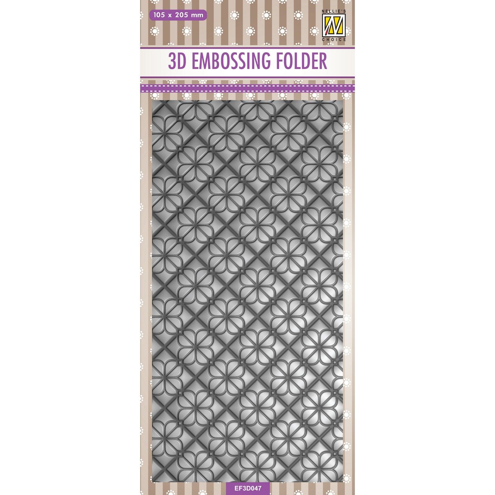 Nellie's Choice • 3D Embossing Folder Achtergrond Bloemen 10,5x20,5cm