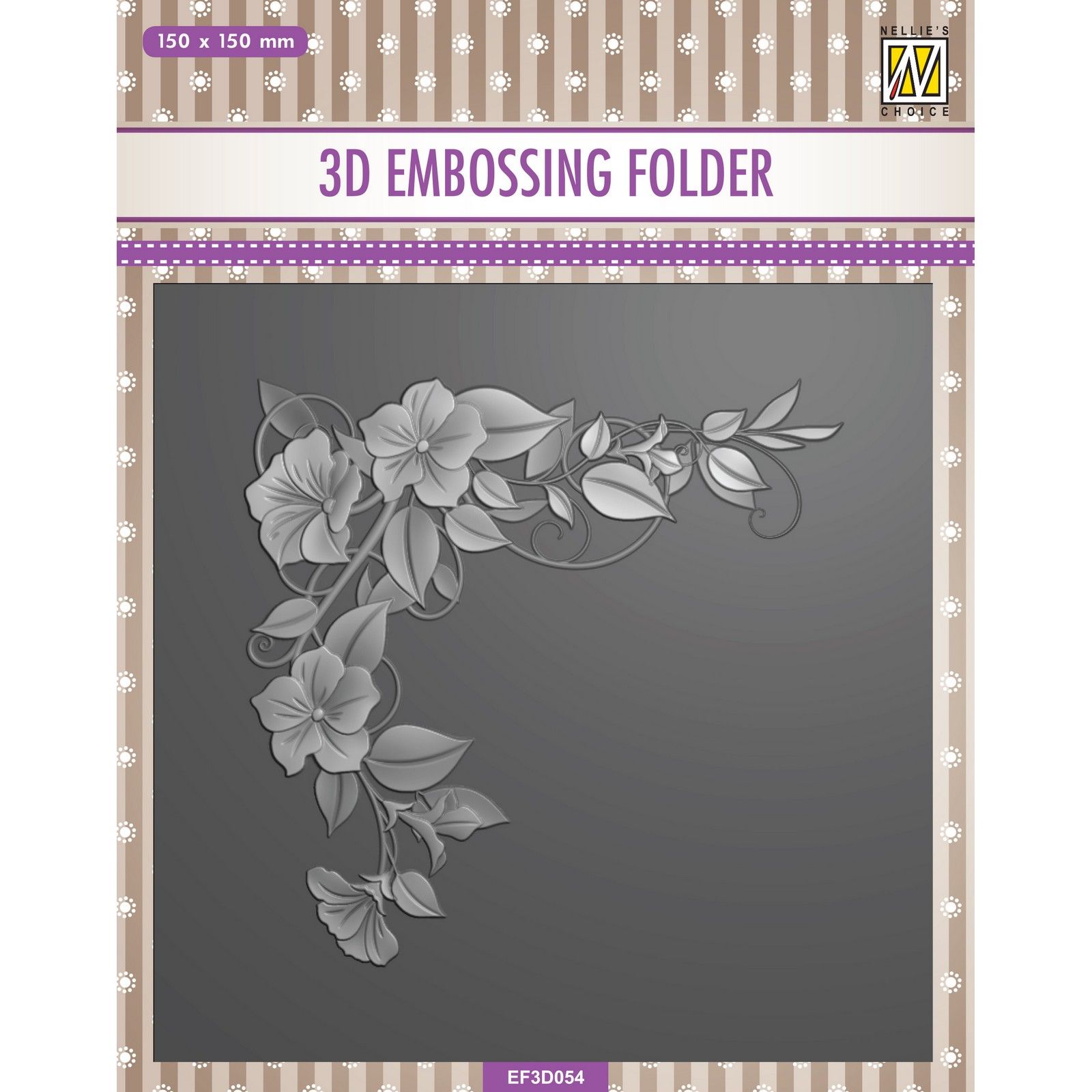 Nellie's Choice • 3D Embossing Folder Hoek Bloemenvierkant 15x15cm