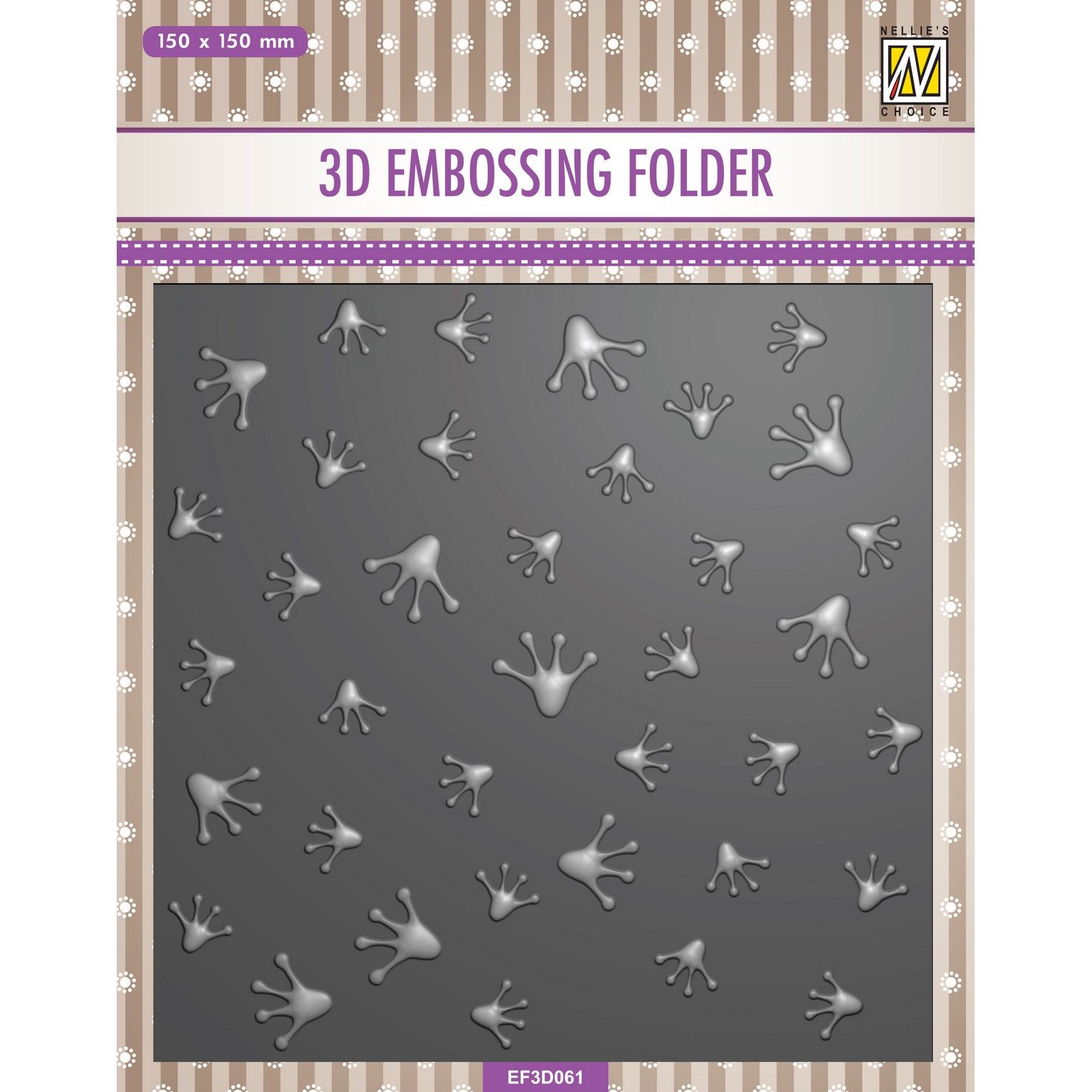 Nellie's Choice • 3D Embossing Folders Square Frog Footprints