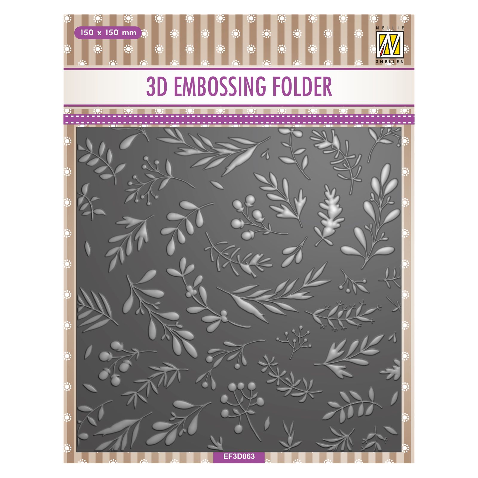 Nellie's Choice • 3D Embossing Folder Background Branches and Berries 15x15cm