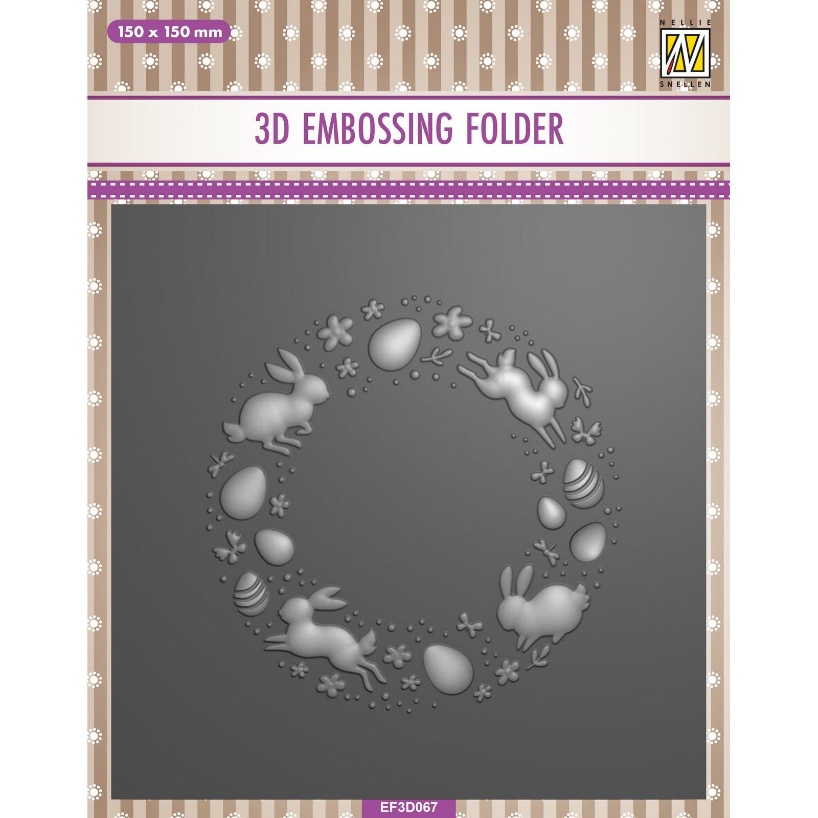 Nellie's Choice • 3D Embossing Folder Easter Wreath 5.9x6"