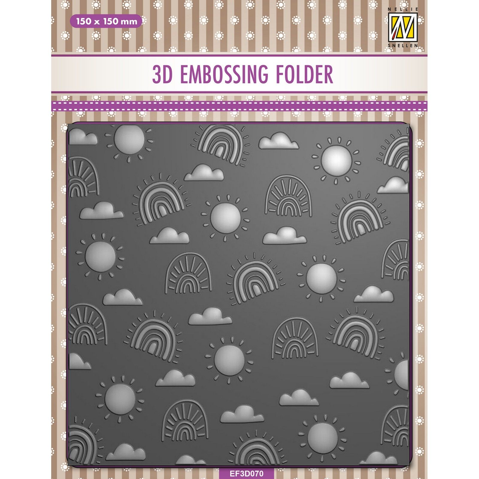 Nellie's Choice • 3D Embossing Folder Achtergrond Regenboog 15x15cm
