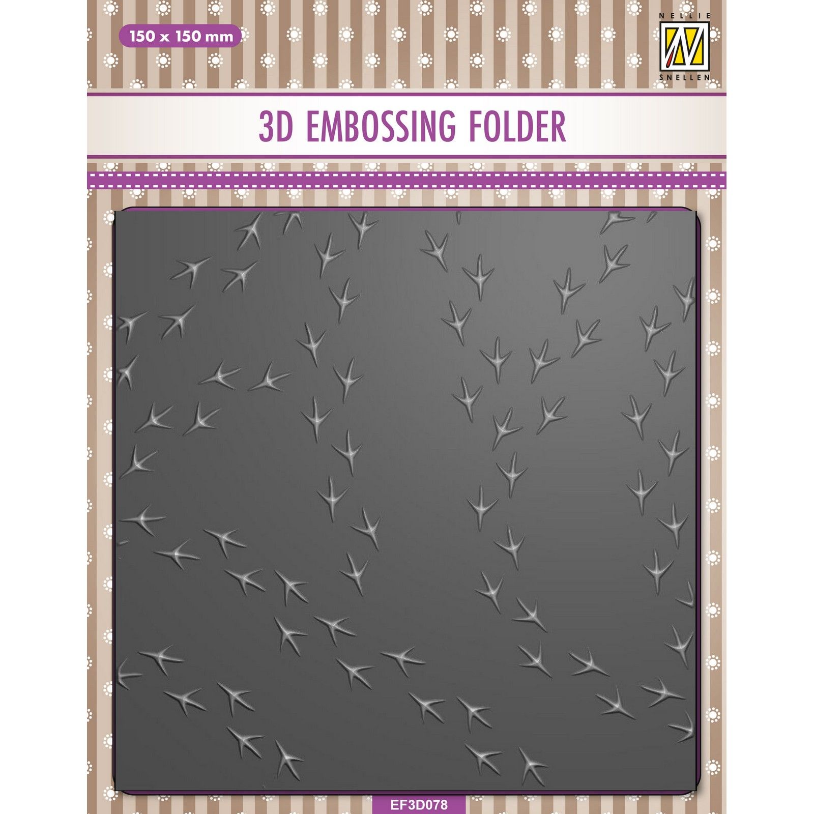 Nellie's Choice • 3D Embossing Folder Background Bird Feet 5.9x5.9"