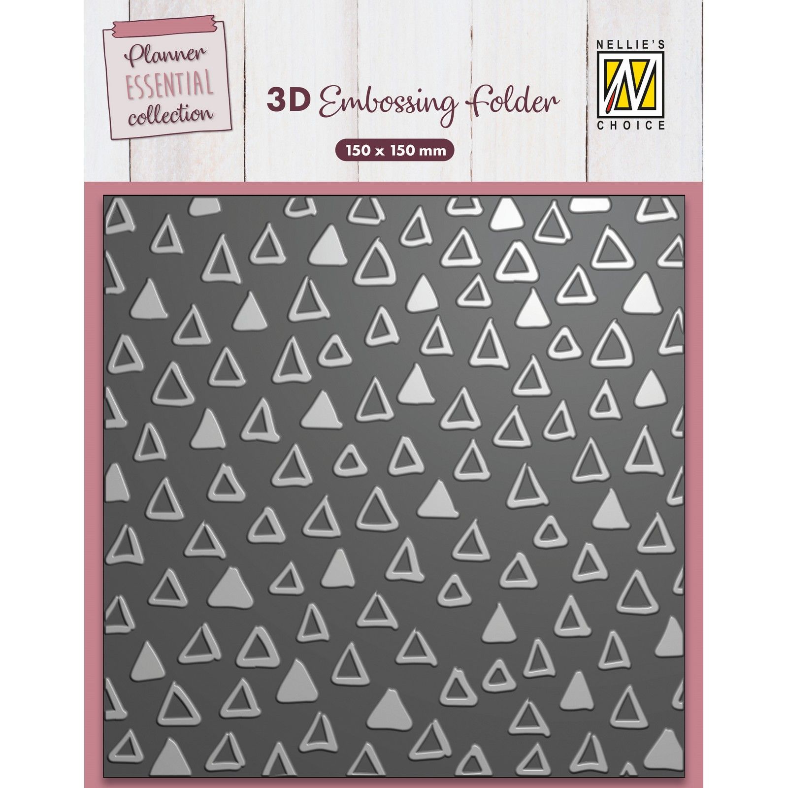 Nellie's Choice • 3D Embossing Folder Achtergrond Driehoeken 15x15cm