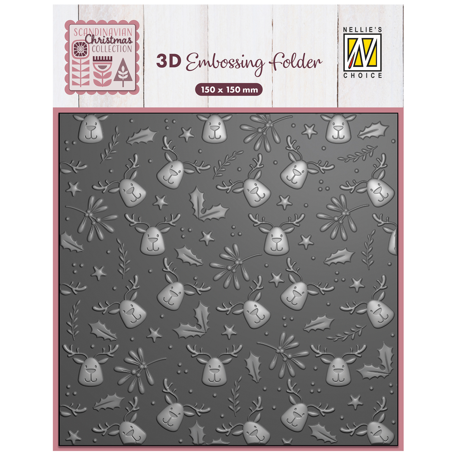 Nellie's Choice • 3D Embossing Folder Background Moose 15x15cm