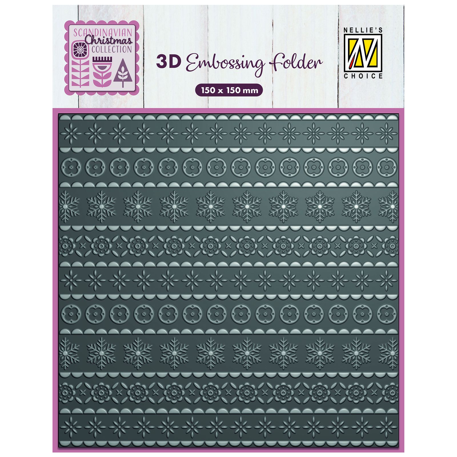 Nellie's Choice • 3D Embossing Folder Scandinavian Christmas 6x6"