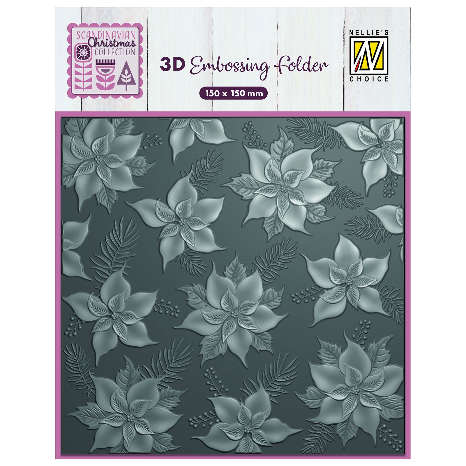 Nellie's Choice • 3D Embossing Folder Poinsettia 6x6"