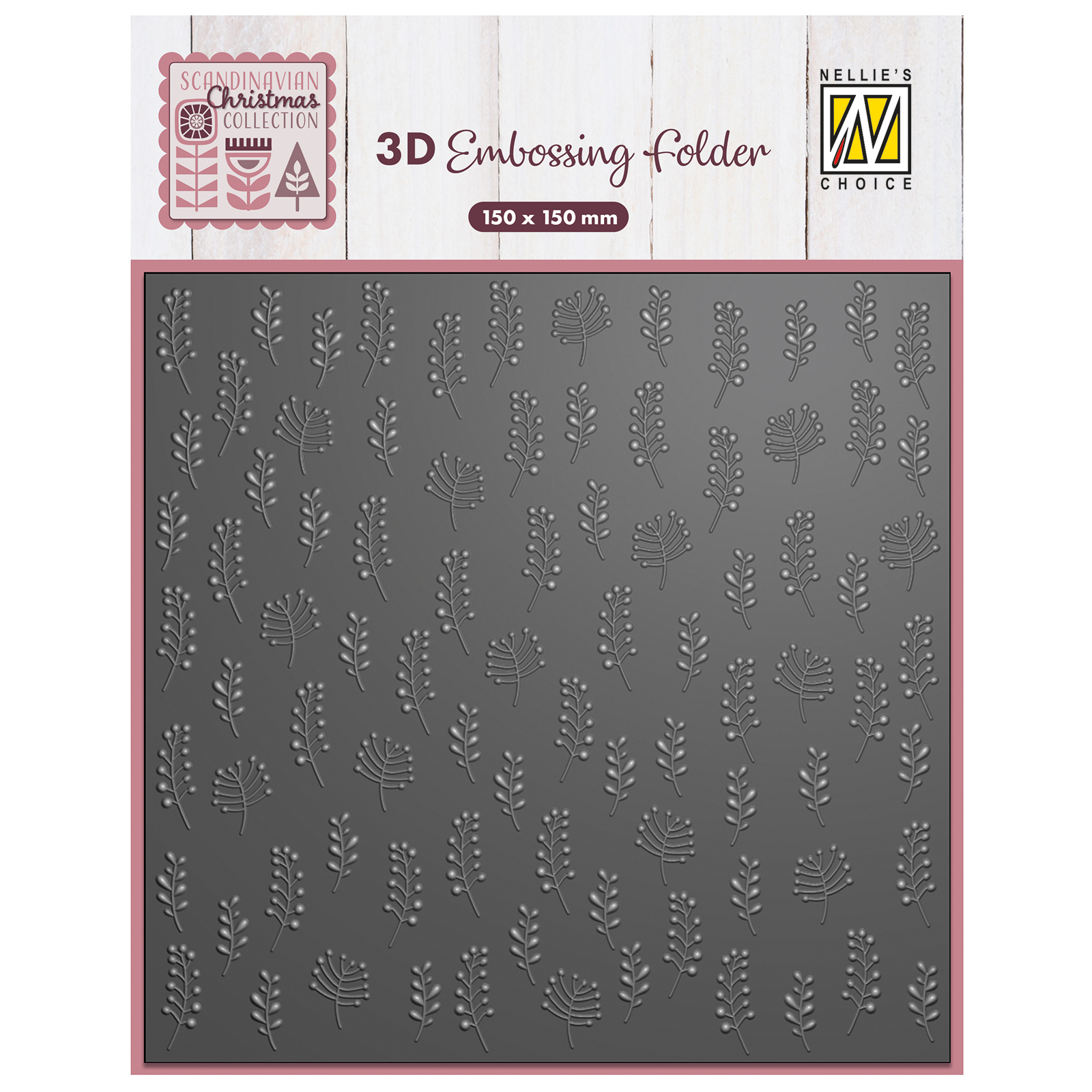 Nellie's Choice • 3D Embossing Folder Background Small Leaves 15x15cm