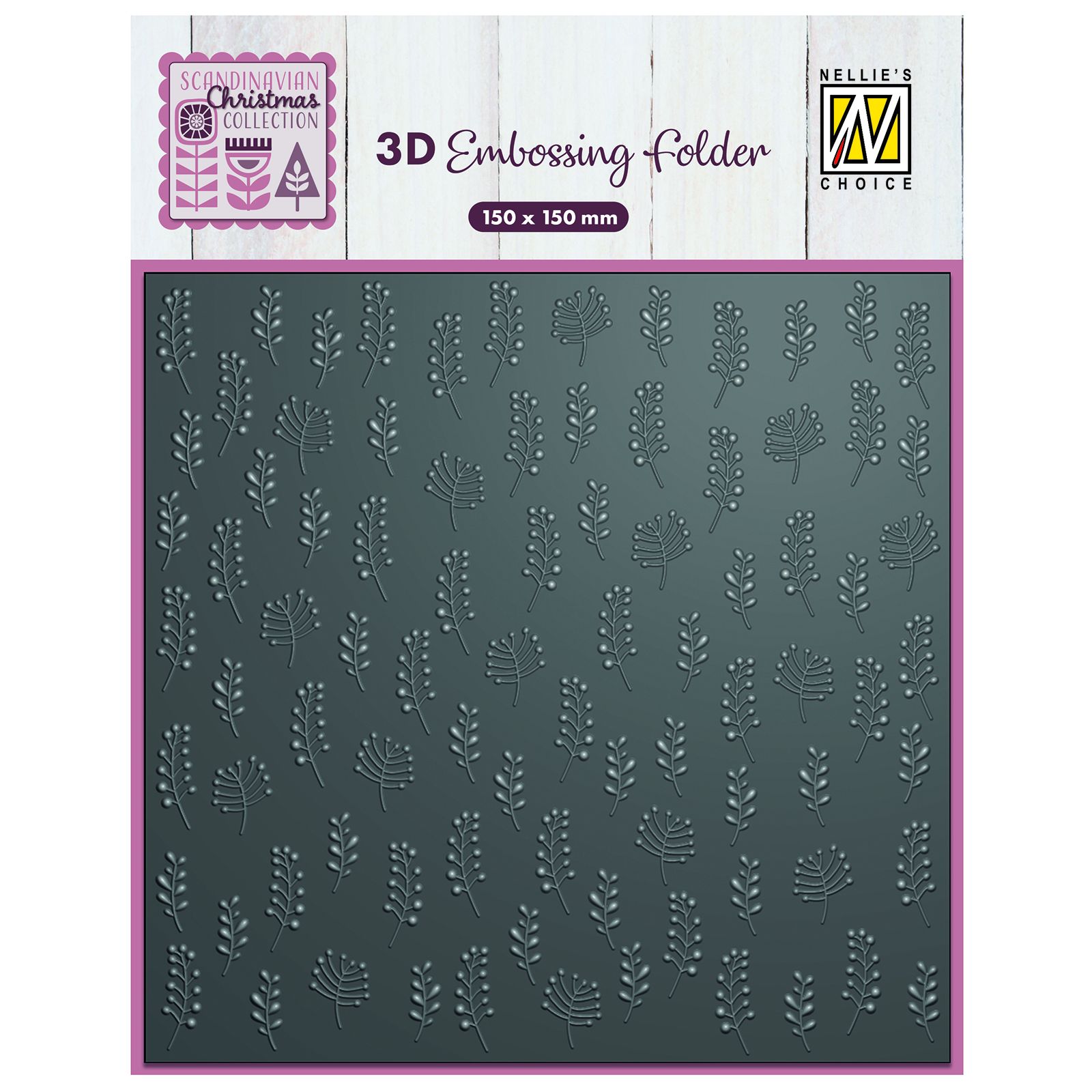 Nellie's Choice • Cartella per Embossing Sfondo Foglia Stretta 15x15cm