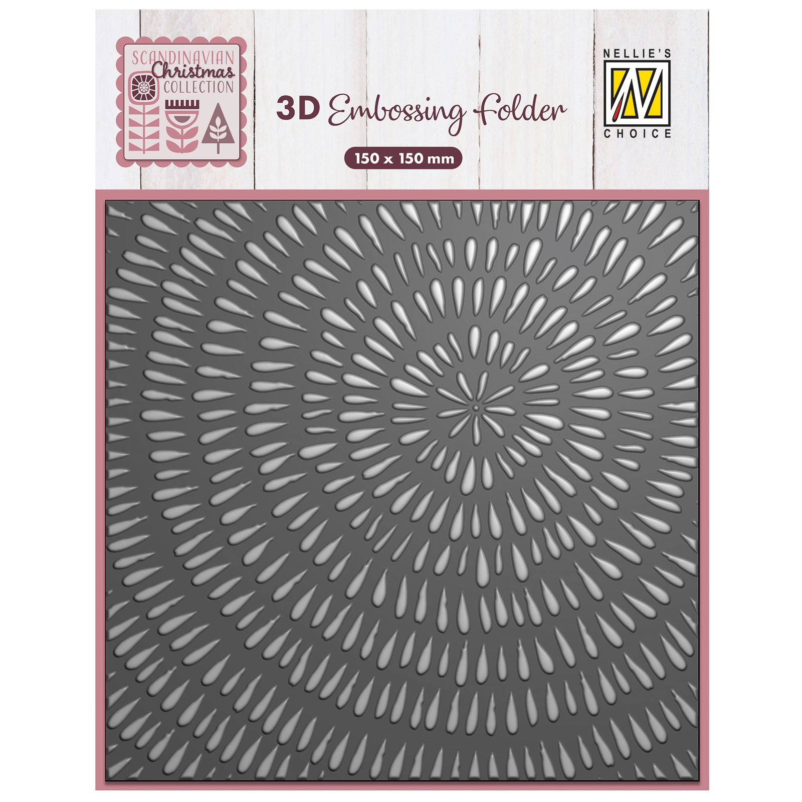 Nellie's Choice • 3D Embossing Folder Background Striped Tree Rings 5.9x5.9"