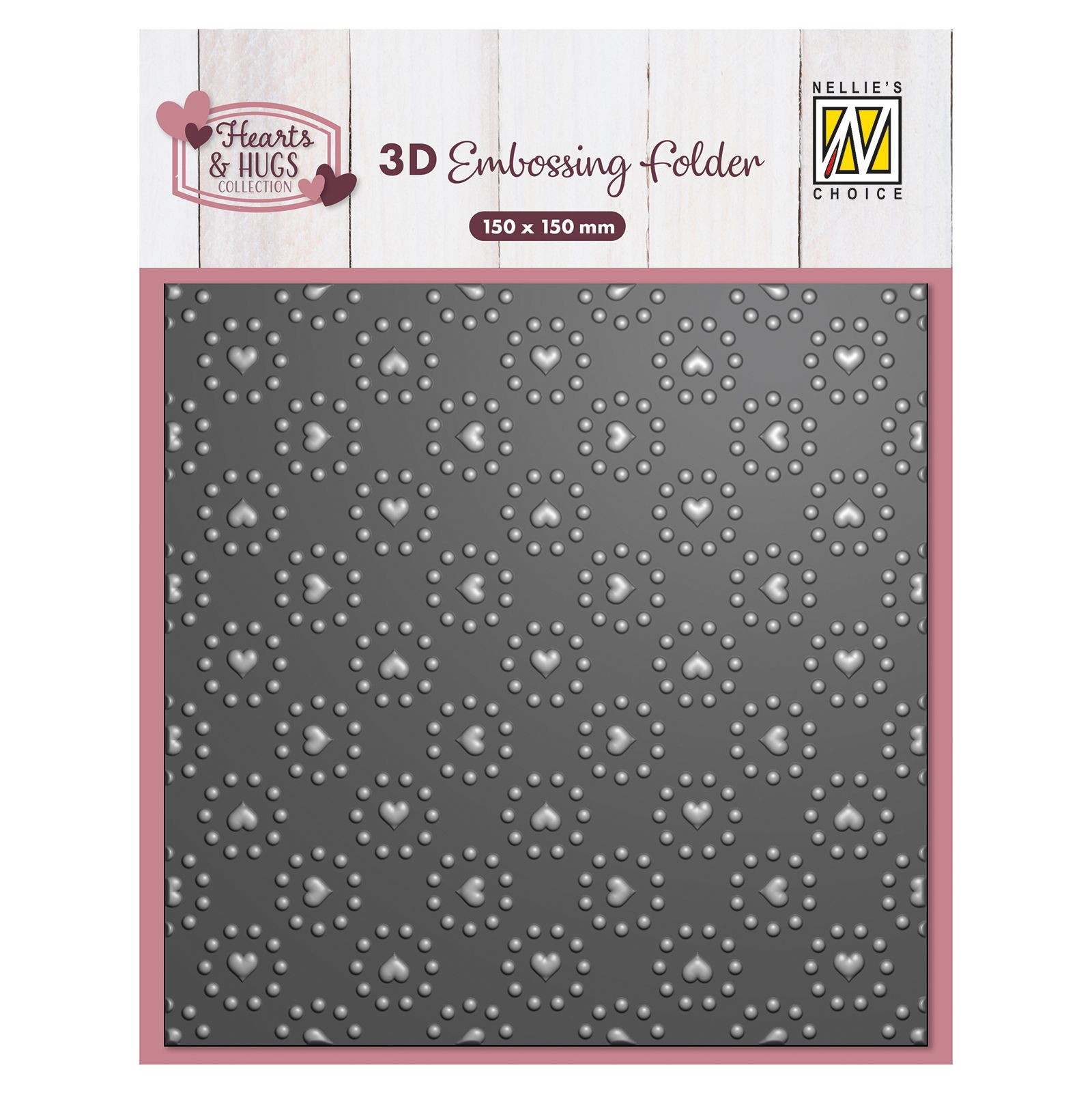 Nellie's Choice • Embossing Folder Hearts & Dots 5.9x5.9"