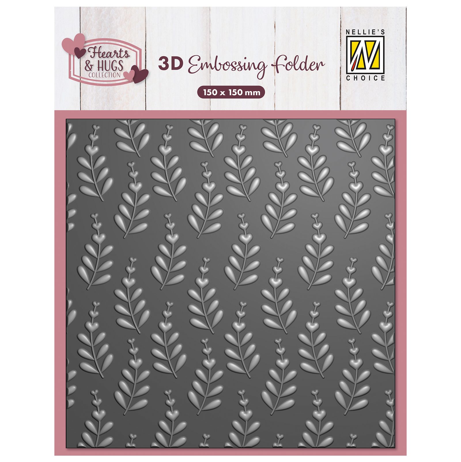 Nellie's Choice • Embossing Folder Heart Branches 5.9x5.9"