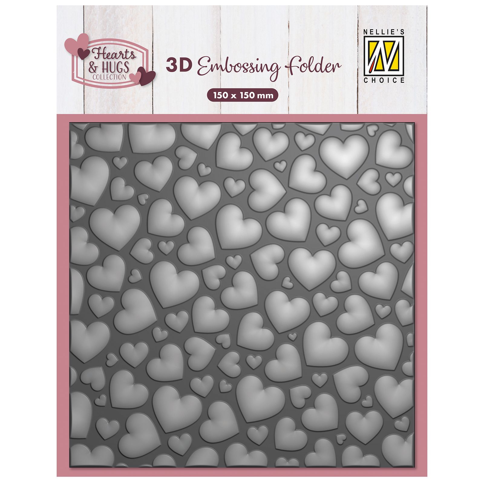 Nellie's Choice • Carpeta de Embossing Fondo Corazones Pop Up 15x15cm