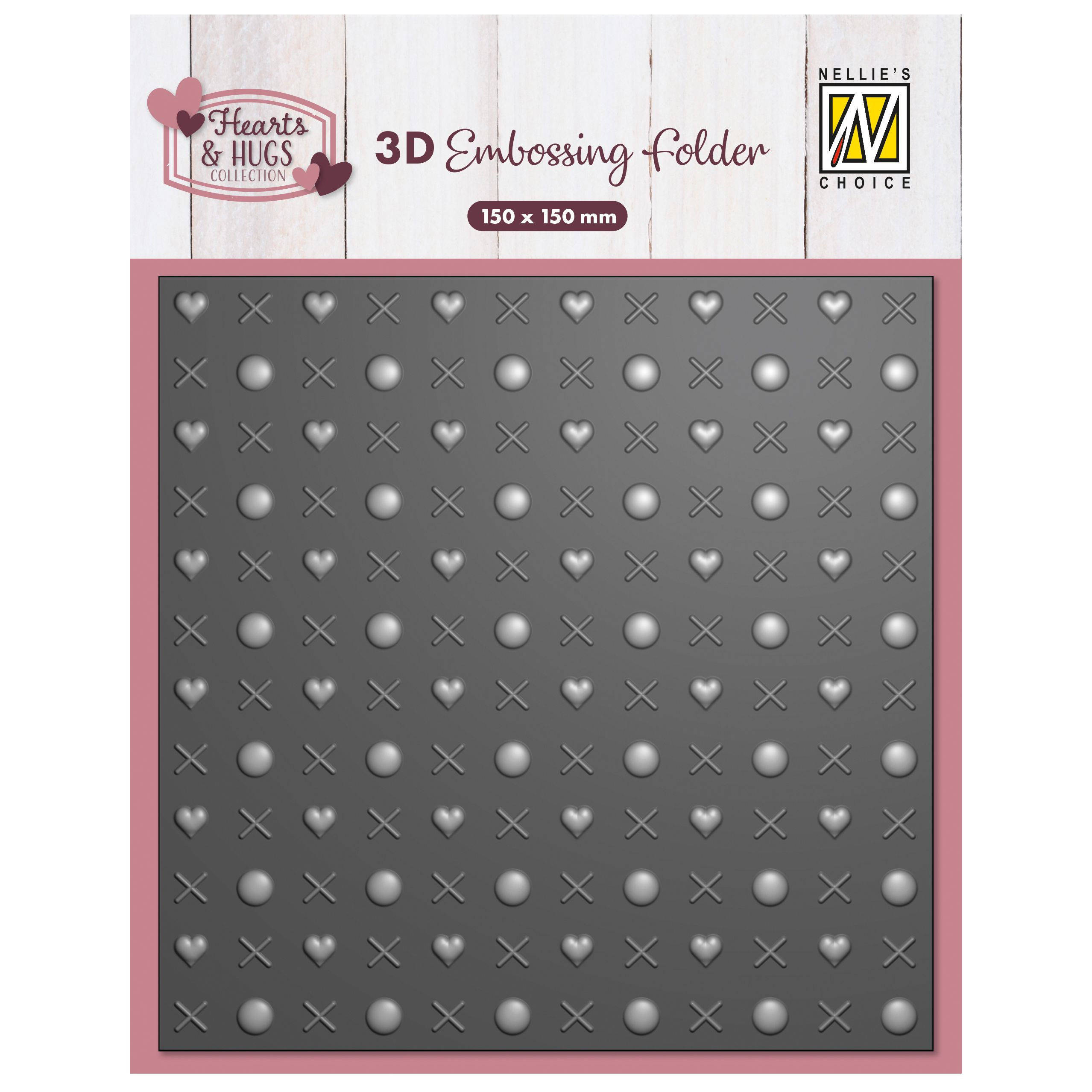 Nellie's Choice • 3D Embossing Folder Hugs & Kisses