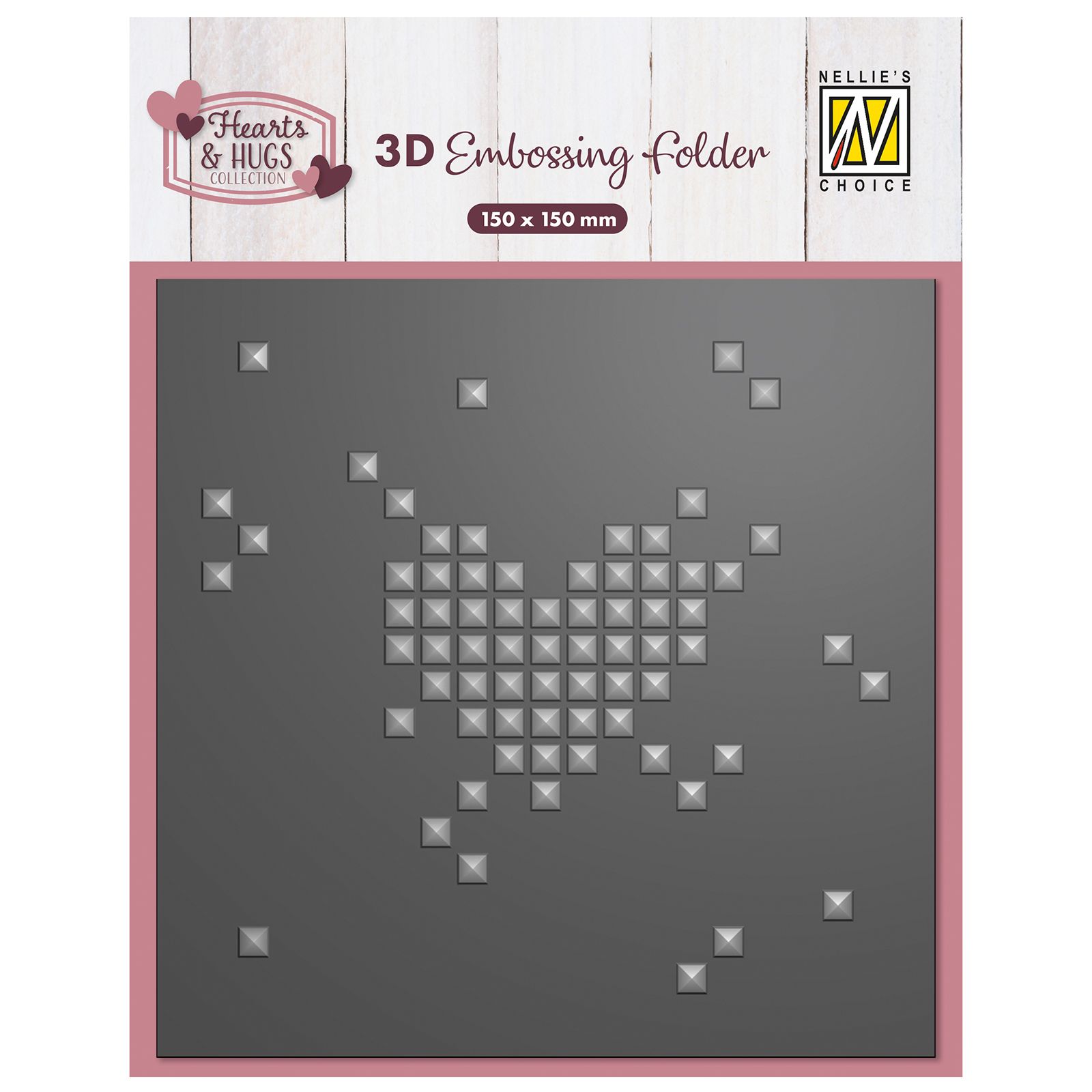 Nellie's Choice • 3D Embossing Folder Pixel Heart