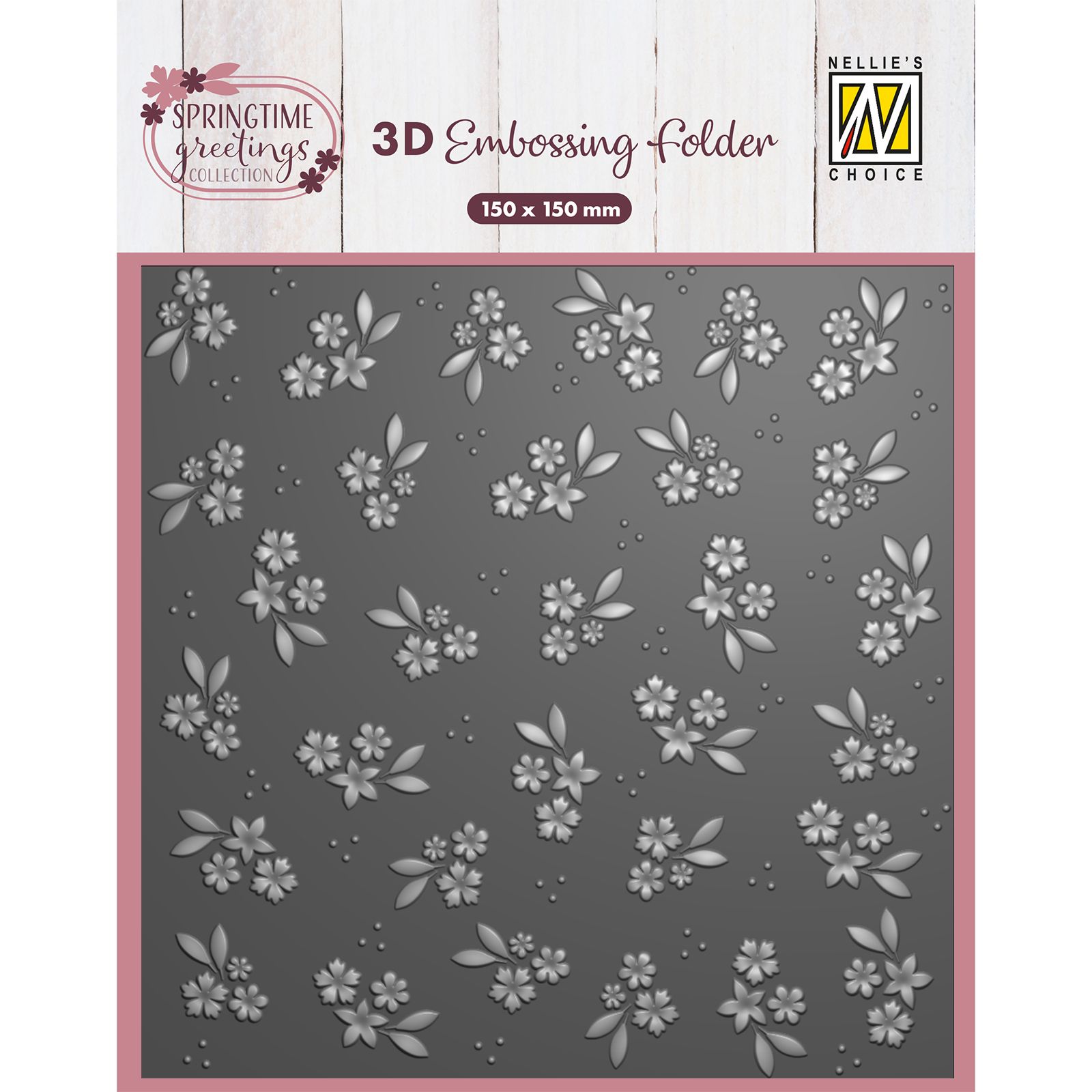 Nellie's Choice • 3D Embossing Folder Achtergrond Lentebloemen 15x15cm