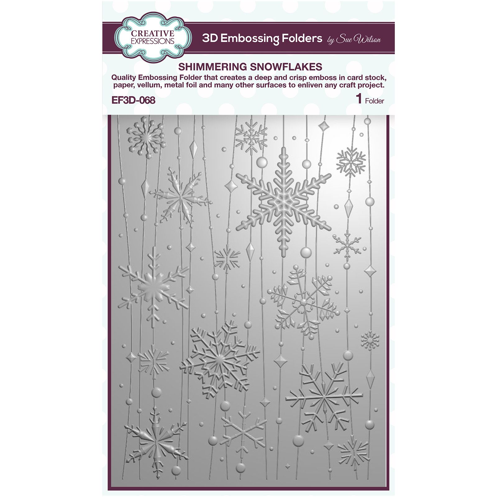 Creative Expressions • 3D Pochoir de Gaufrage Shimmering Snowflakes