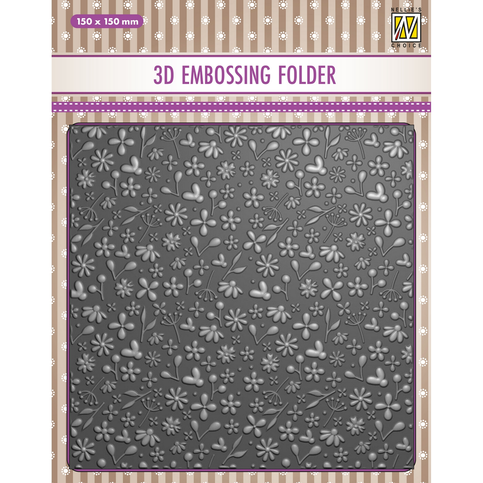 Nellie's Choice • 3D Embossing Folder Background Spring Flowers 15x15cm