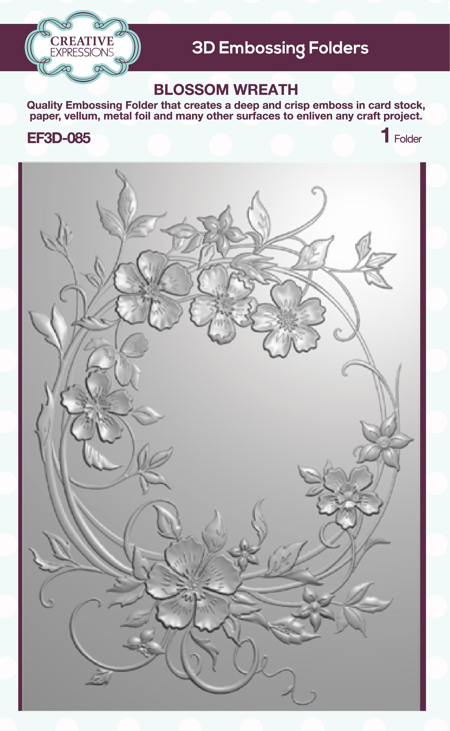 Creative Expressions • Blossom Wreath 3D Embossing Folder