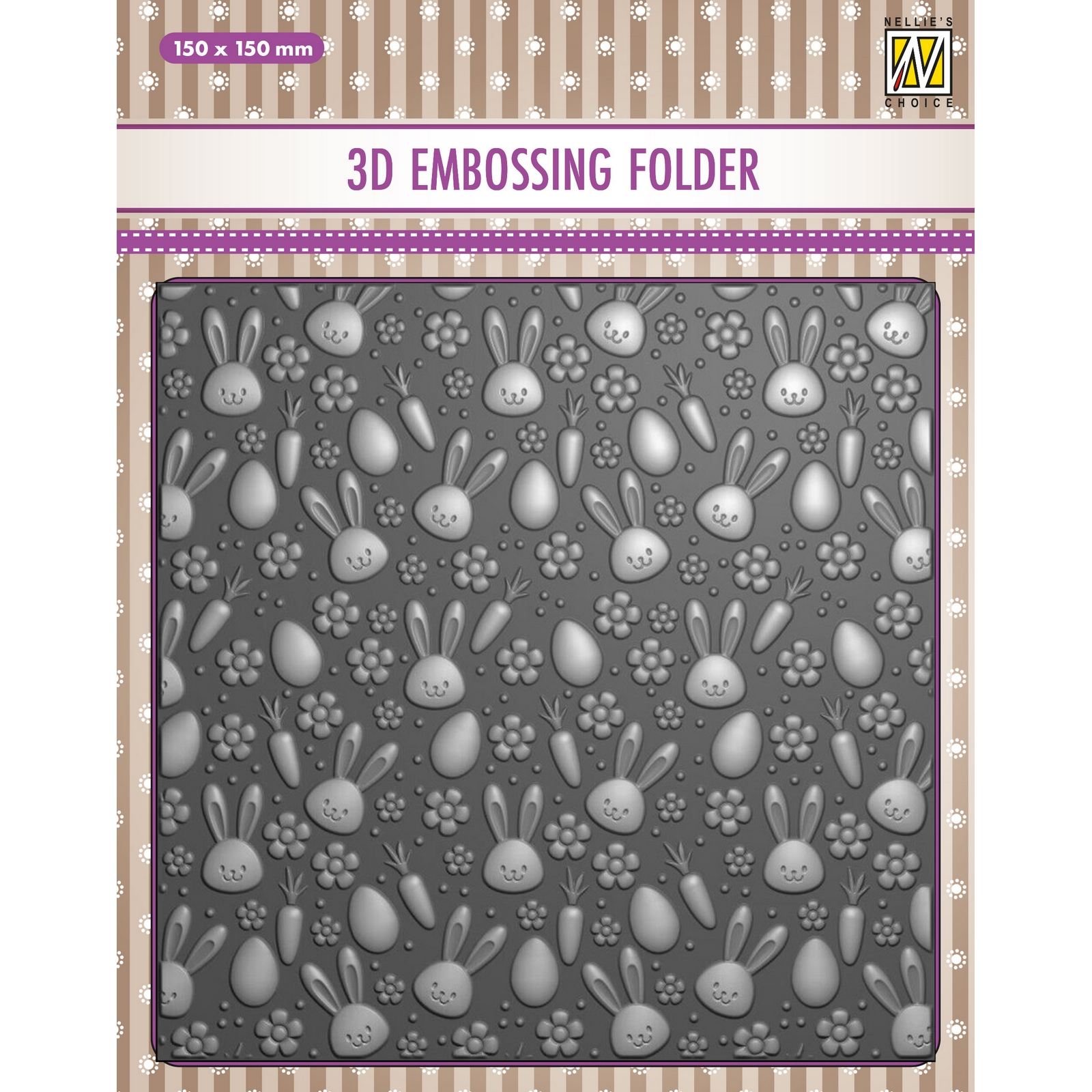 Nellie's Choice • 3D Embossing Folder Background Bunnies and Carrots 15x15cm