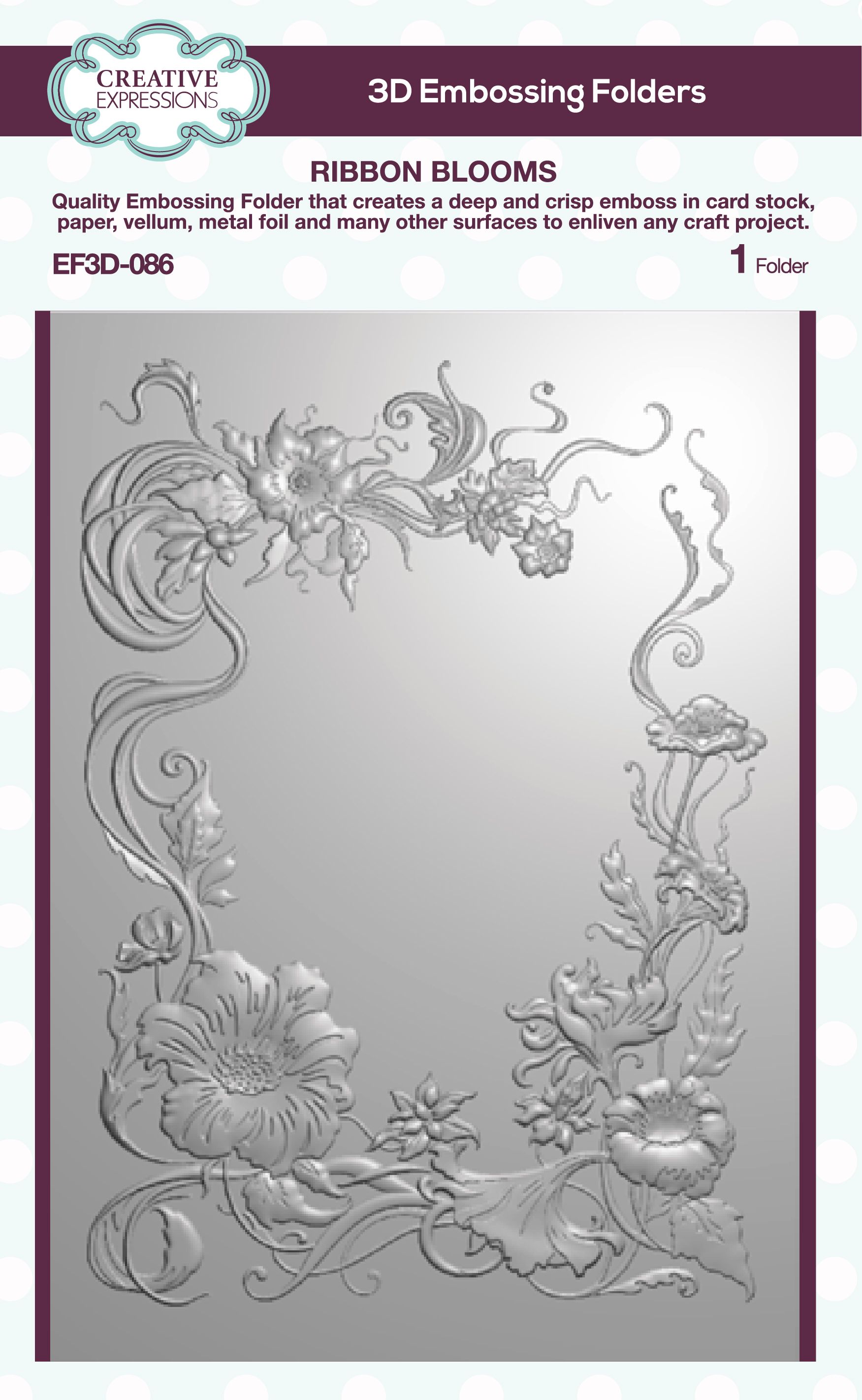 Creative Expressions • Ribbon Blooms 3D Embossing Folder