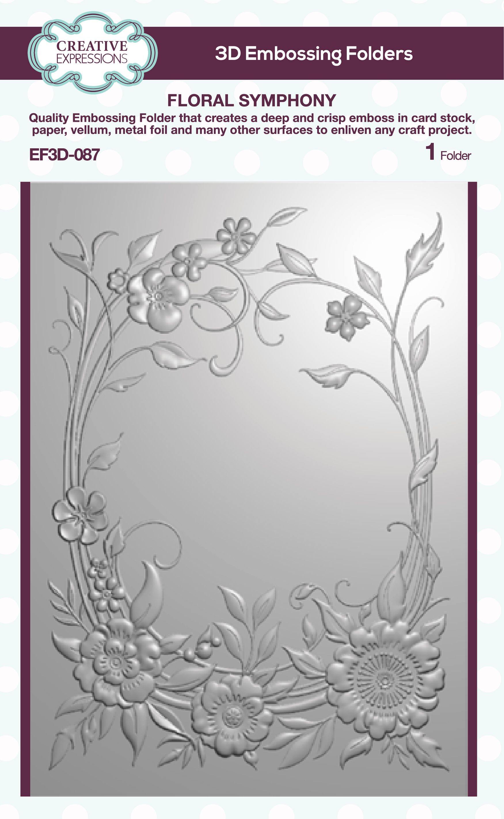 Creative Expressions • Floral Symphony 3D Embossing Folder