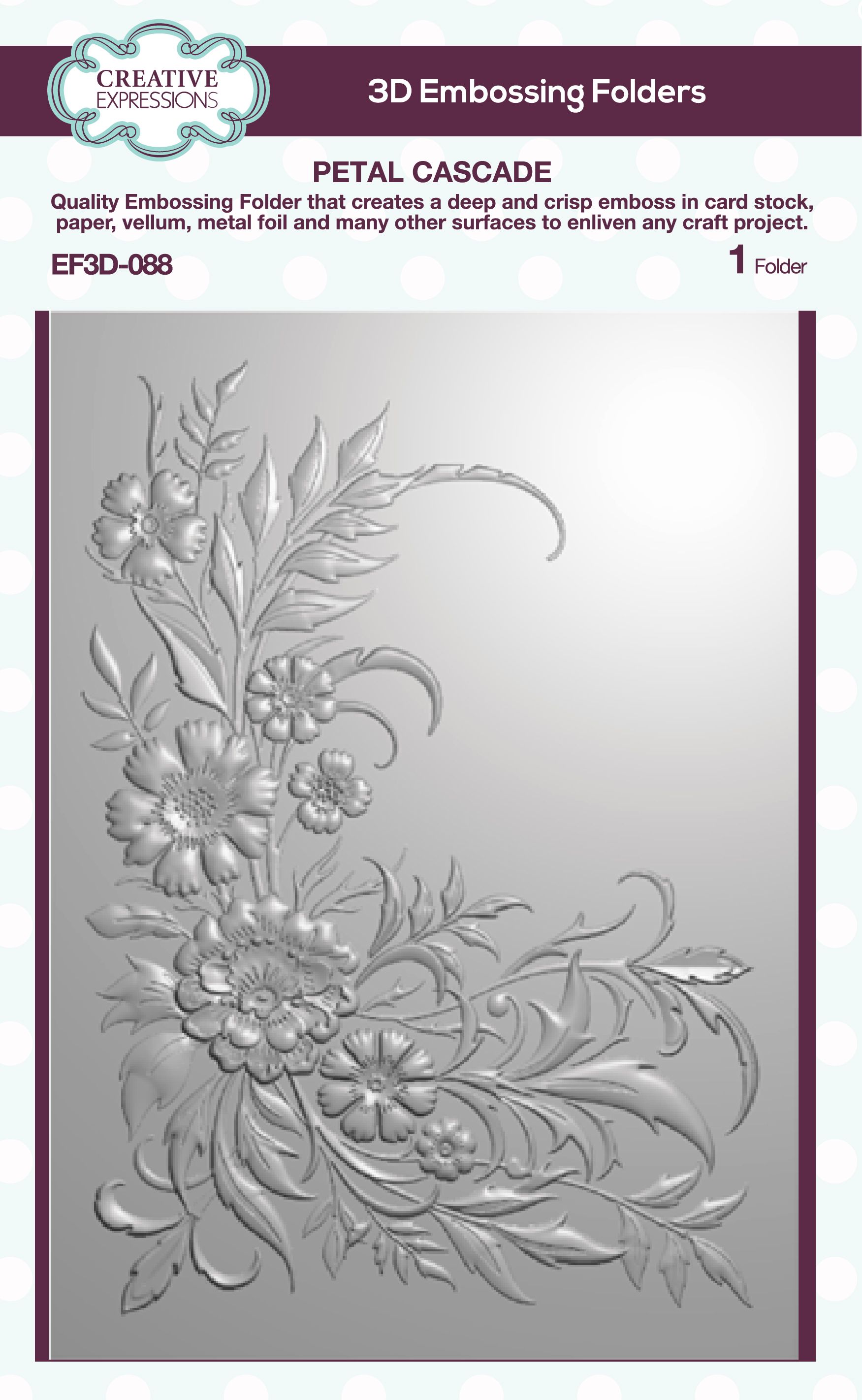 Creative Expressions • Petal Cascade 3D Embossing Folder