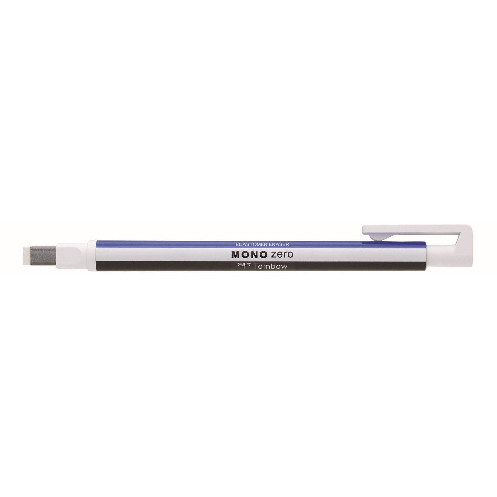 Tombow • Precision eraser MONO zero, refillable, square tip 2,5 mm x 5 mm, blue/white/black