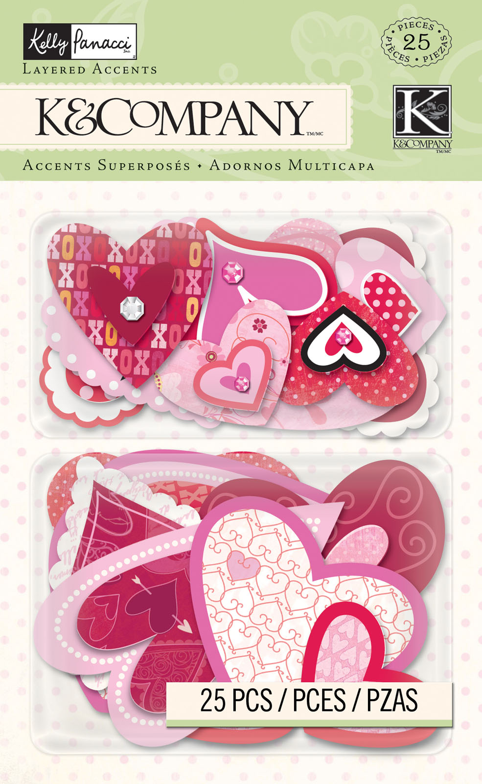 K&Company • Valentine hearts layered accents