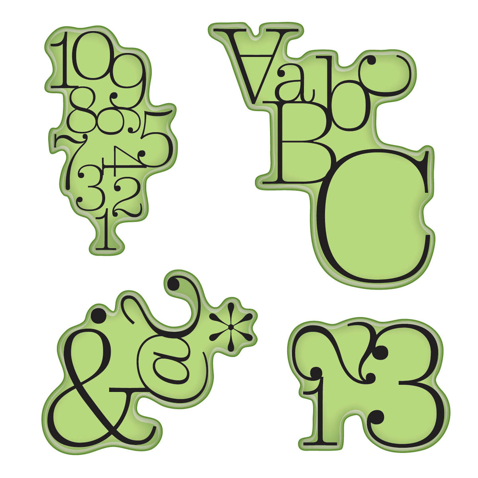 Inkadinkado • Cling stamps typographic