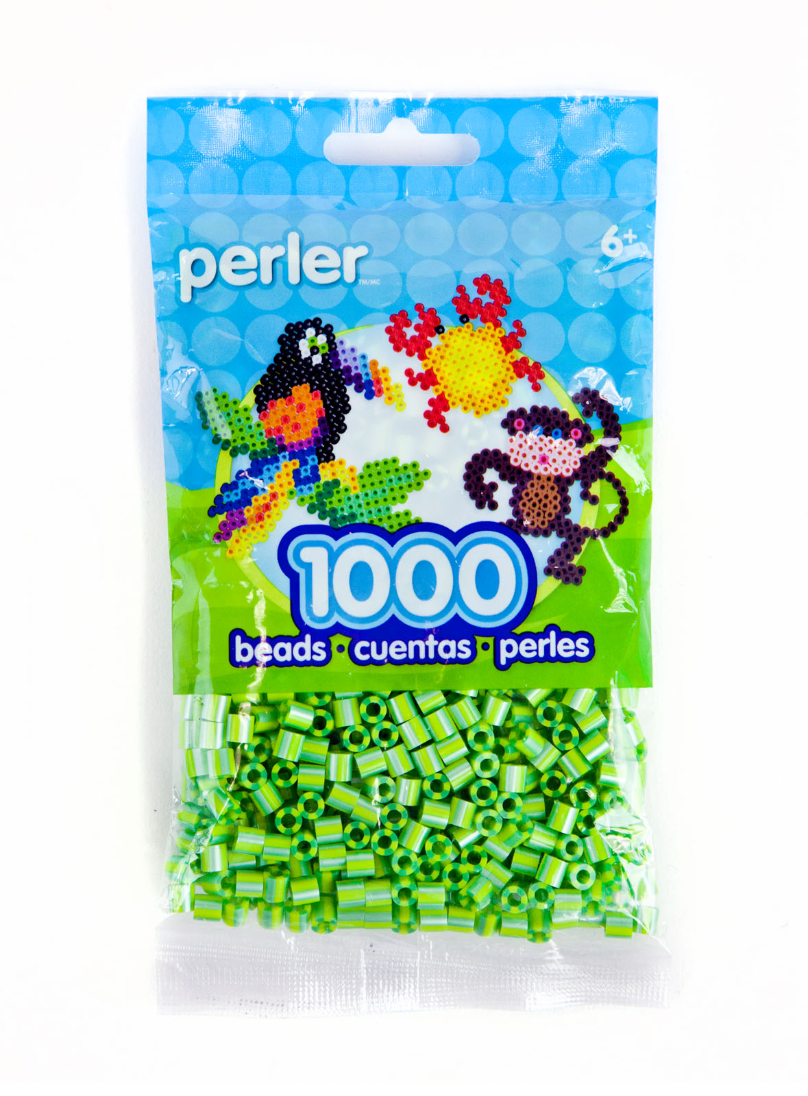 Perler • Pearl stripe beads white silver