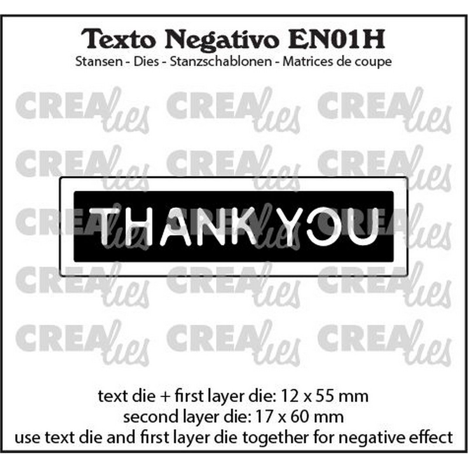 Crealies • Texto Negativo Thank You (Horizontaal)