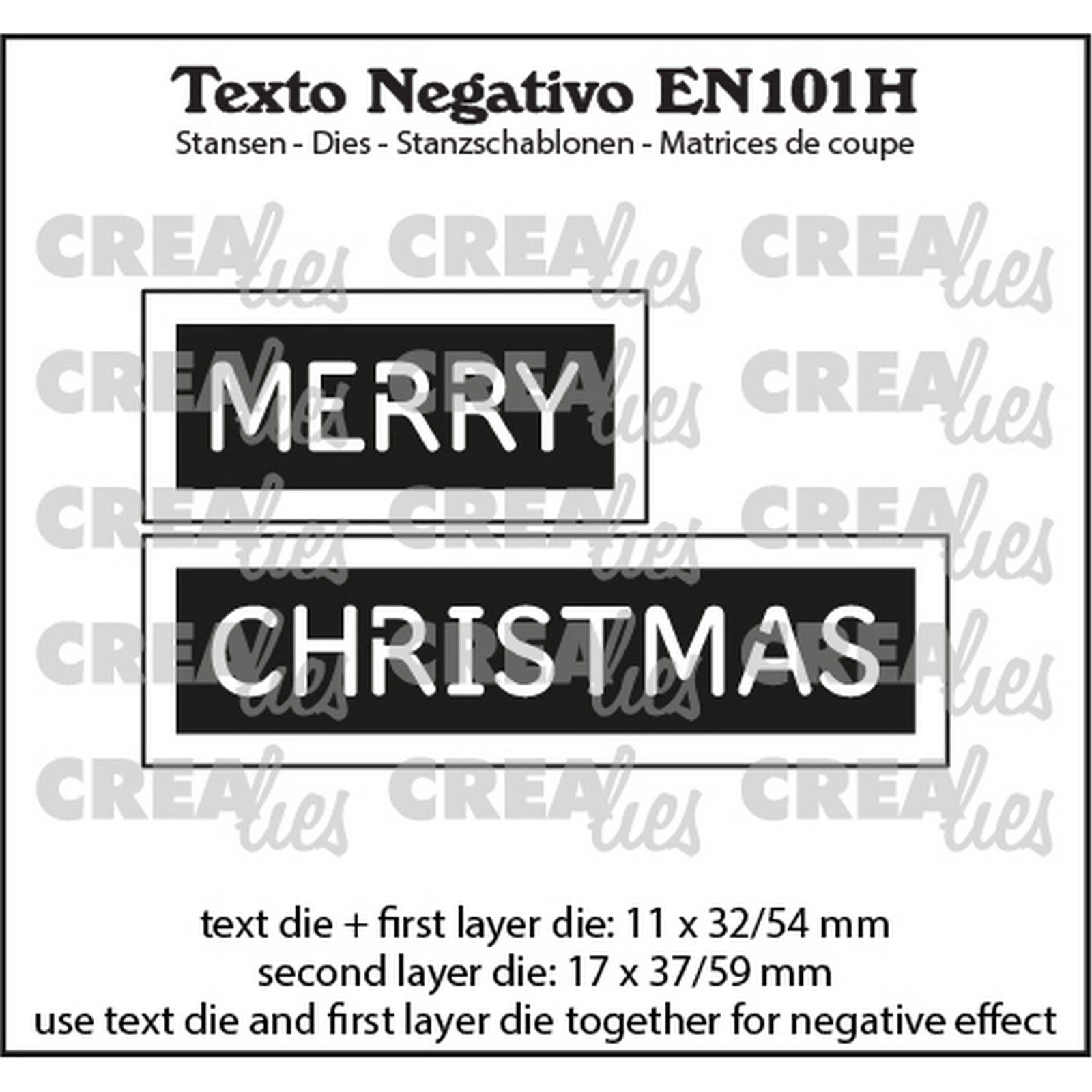 Crealies • Texto Negativo En: Merry Christmas (Horizontal)