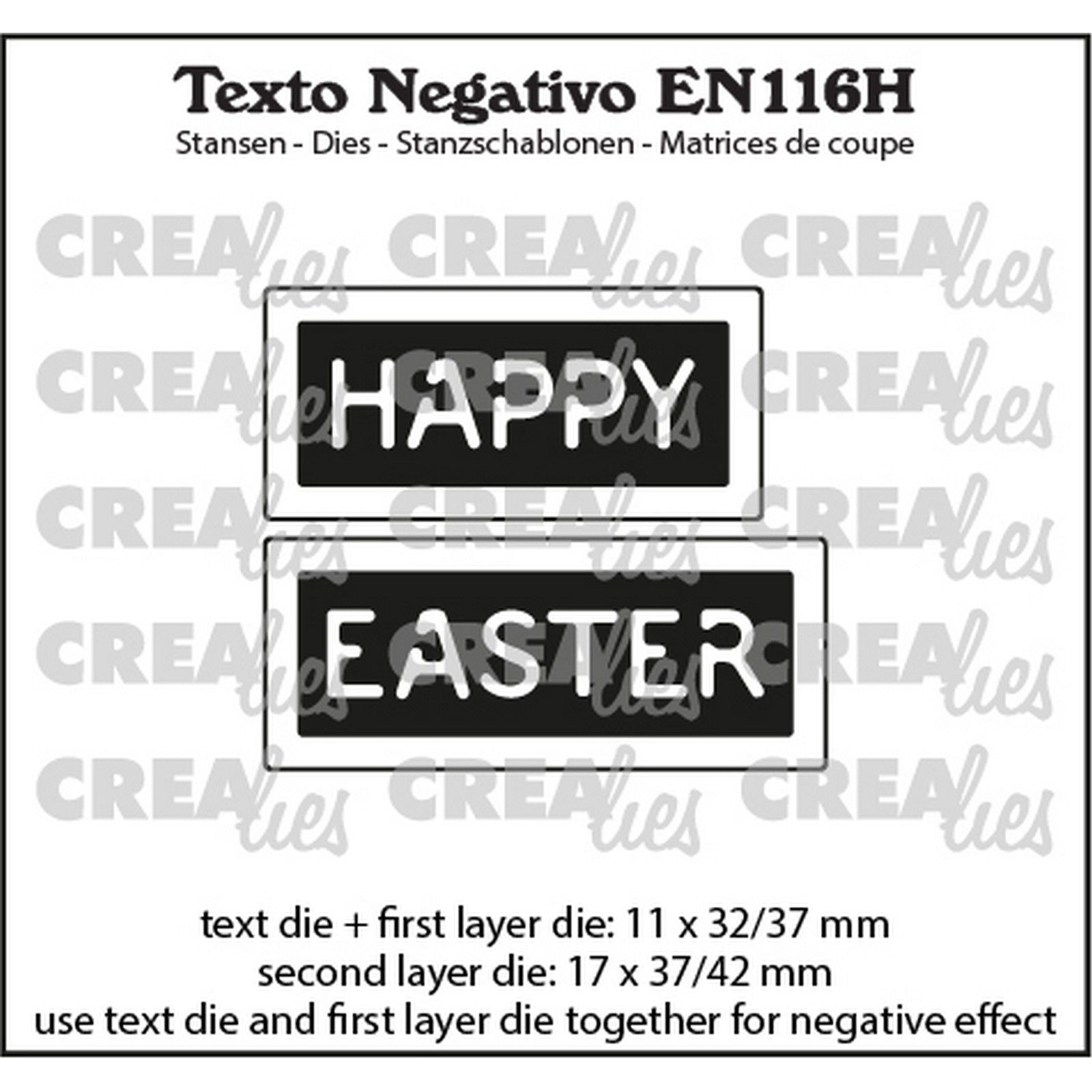 Crealies • Texto Negativo En: Happy Easter (Horizontaal)