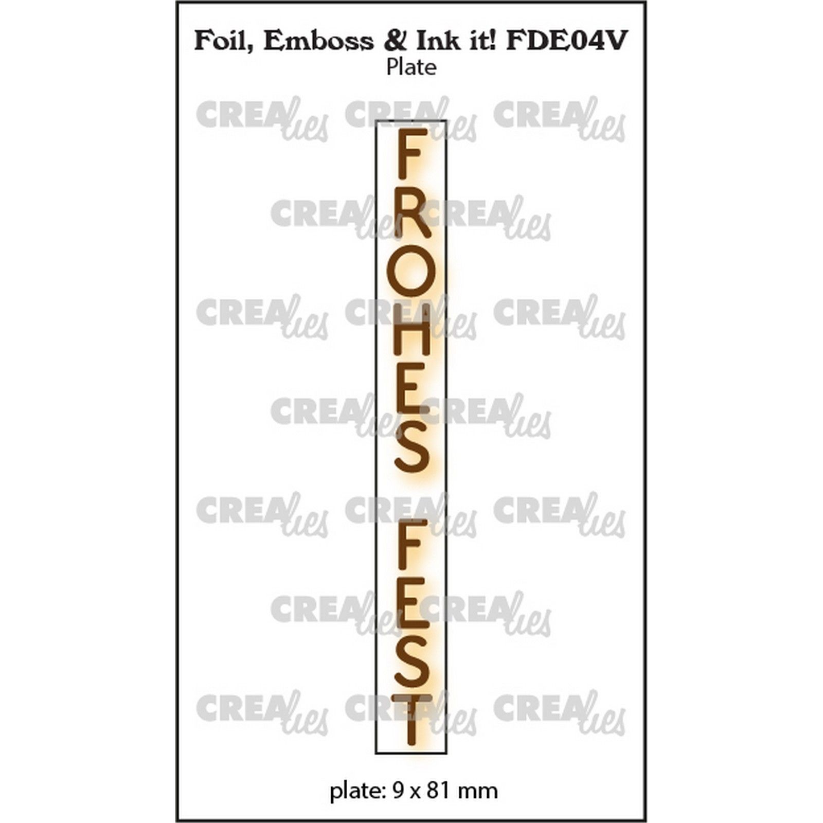 Crealies • Foil, Emboss & Ink It! De: Frohes Fest (Vertikaal)