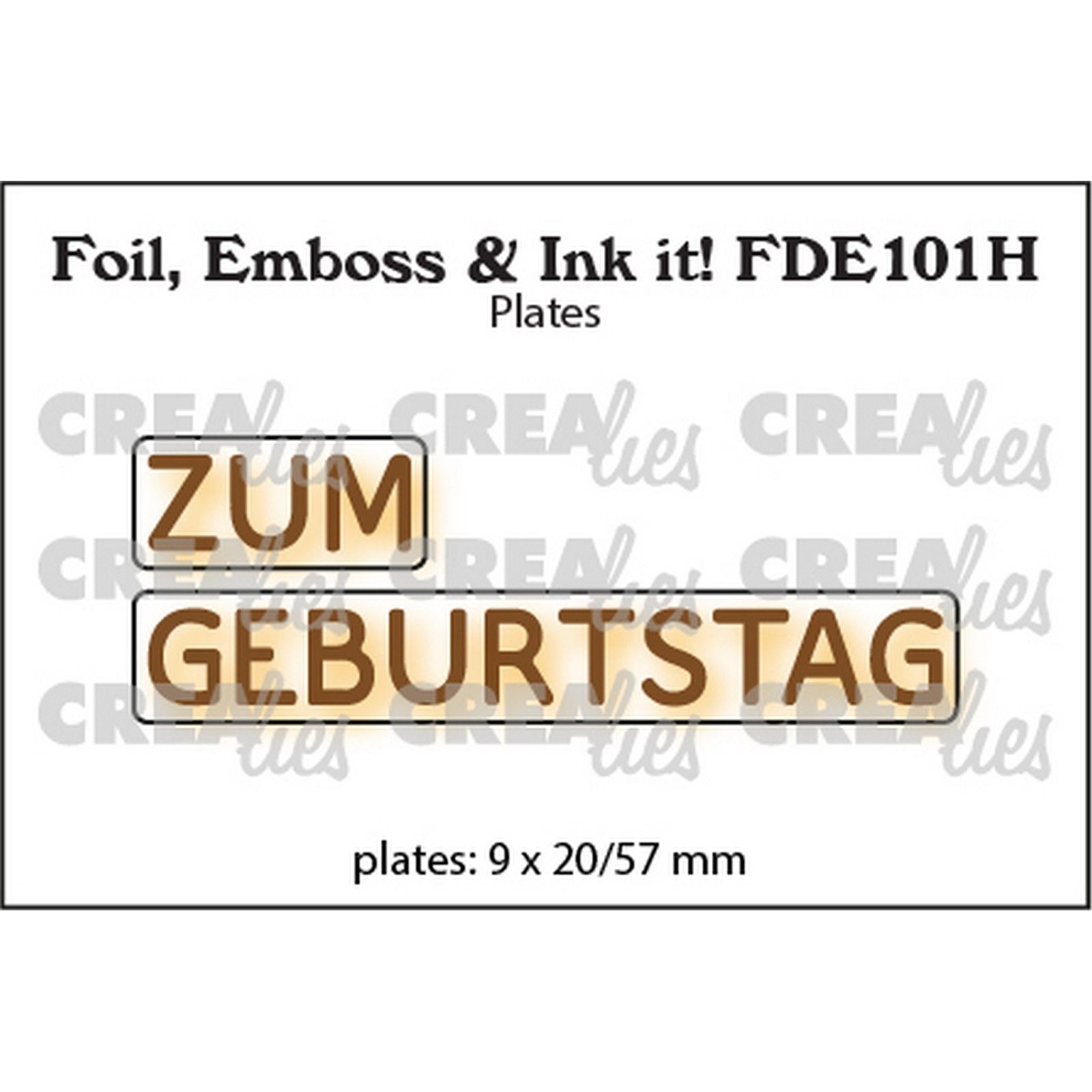 Crealies • Foil, Emboss & Ink it! Carpeta de Embossing Zum Geburtstag (Horizontal)