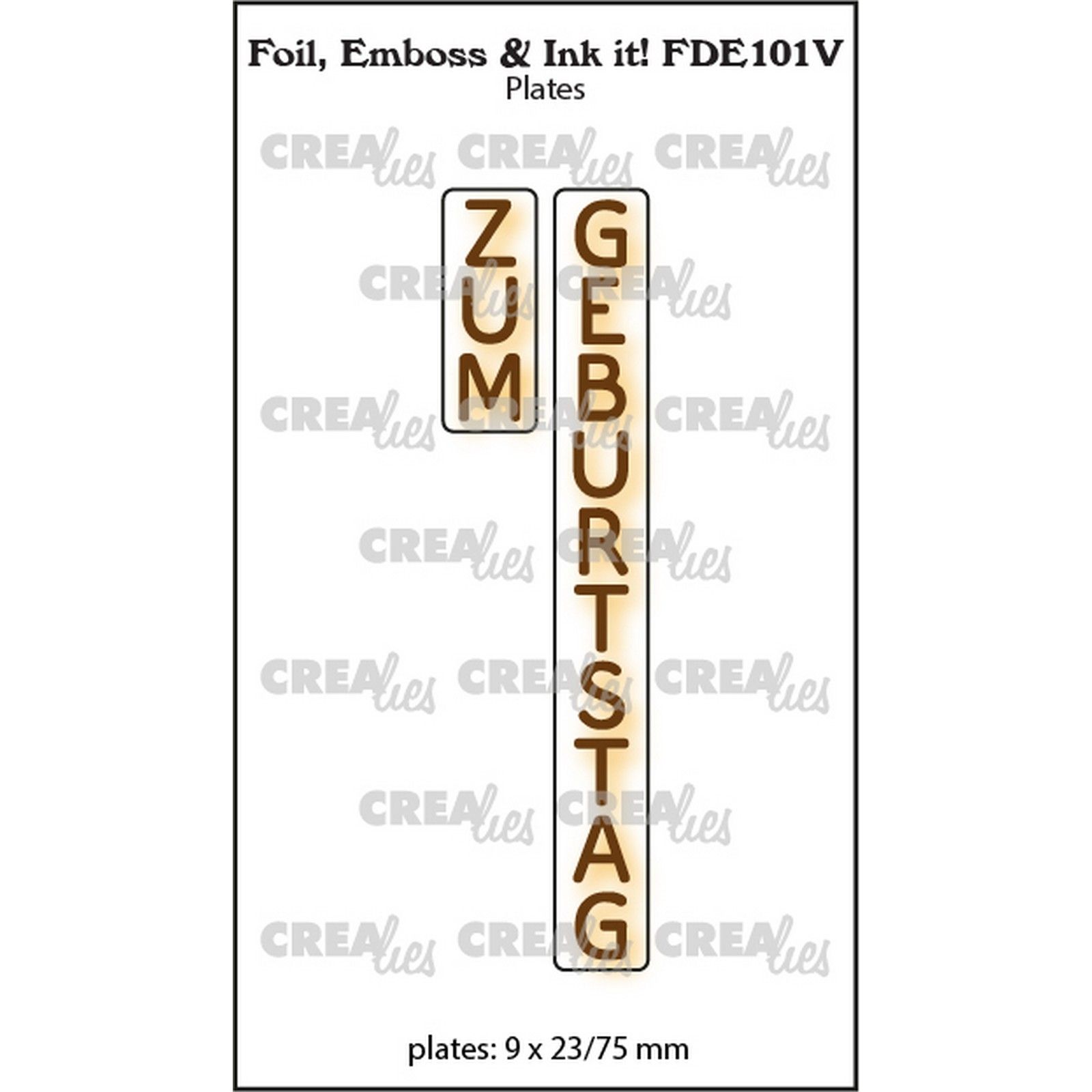 Crealies • Foil, Emboss & Ink it! Embossing Folder Zum Geburtstag (Vertical)