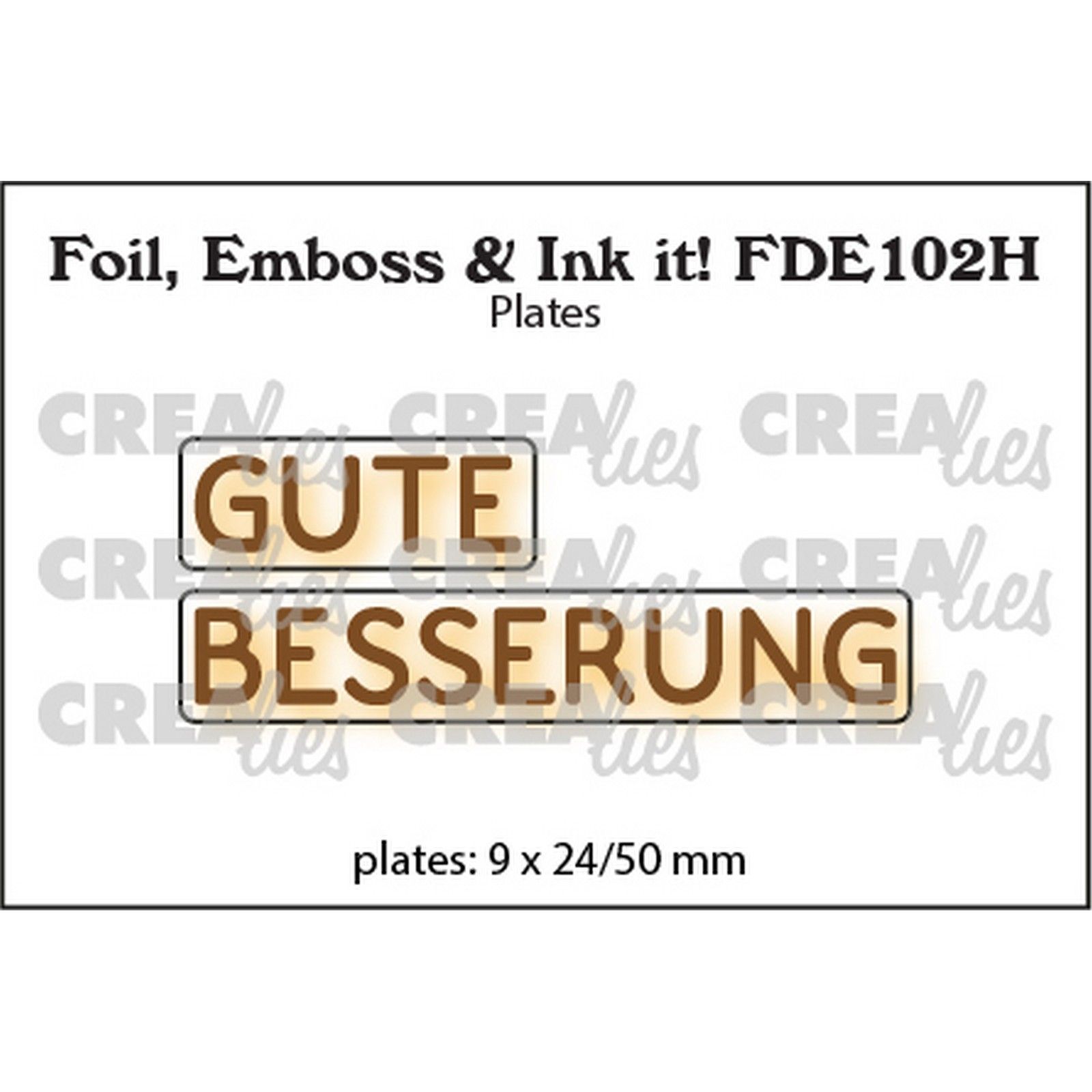 Crealies • Foil, Emboss & Ink it! Embossing Folder Gute Besserung (Horizontal)