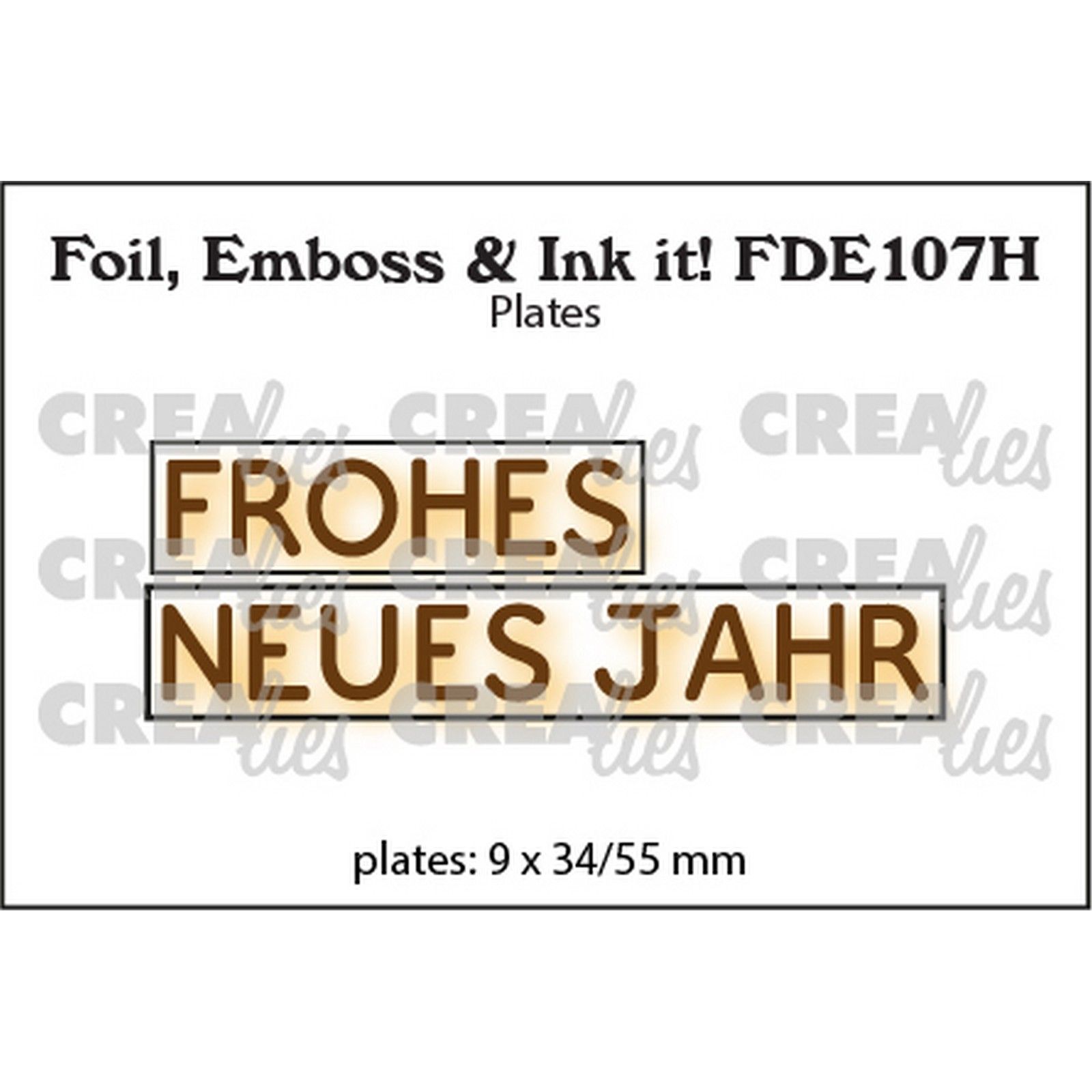 Crealies • Foil, Emboss & Ink It! De: Frohes Neues Jahr (Horizontaal)