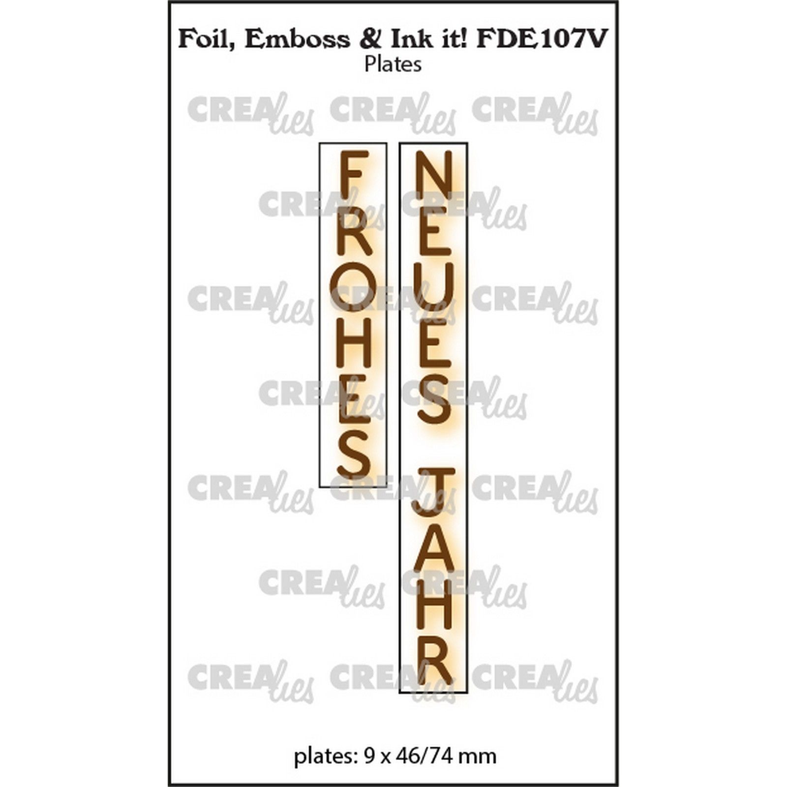 Crealies • Foil, Emboss & Ink It! De: Frohes Neues Jahr (Vertikaal)