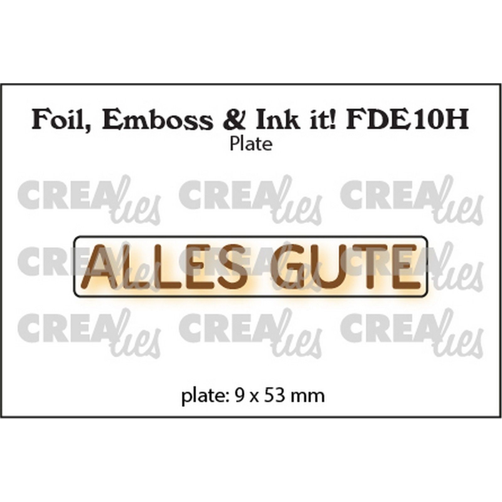 Crealies • Foil, Emboss & Ink it! Carpeta de Embossing Alles Gute (Horizontal)