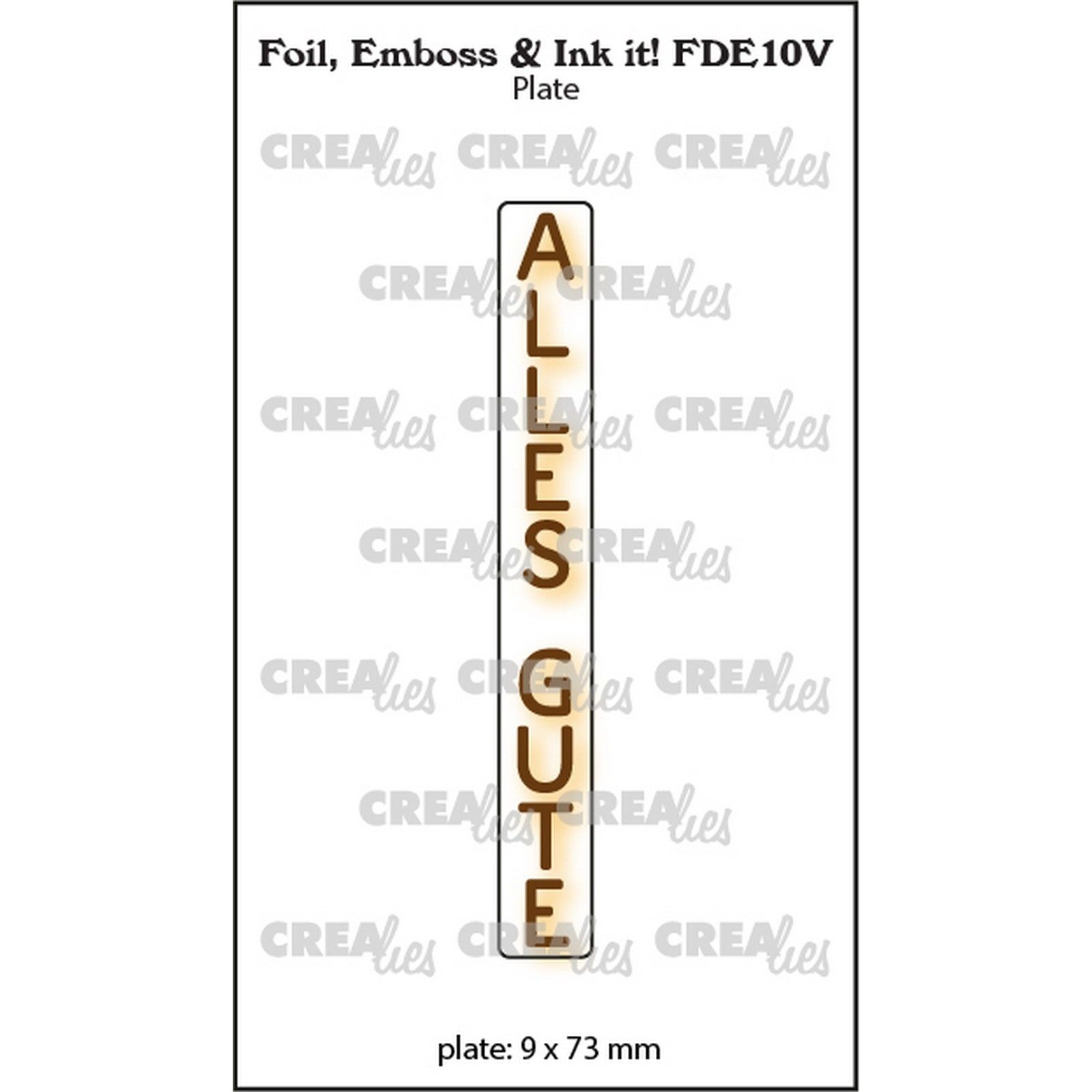 Crealies • Foil, Emboss & Ink it! Embossing Folder Alles Gute (Verticaal)