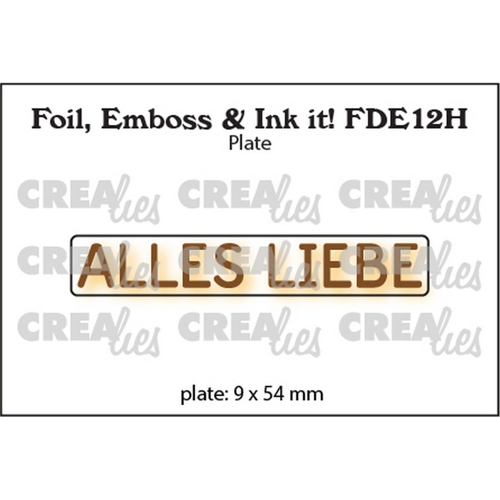 Crealies • Foil, Emboss & Ink it! Embossing Folder Alles Liebe (Horizontal)