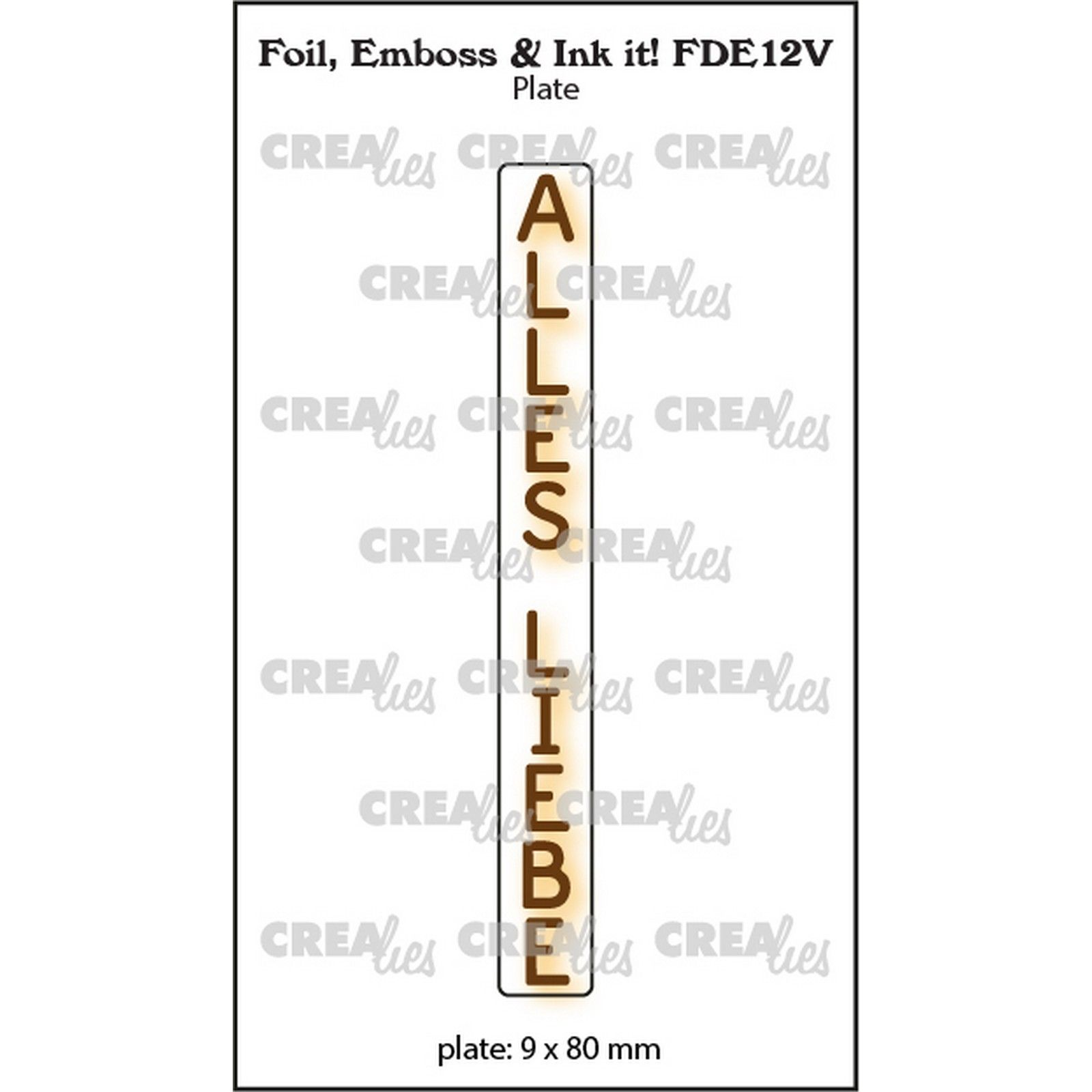 Crealies • Foil, Emboss & Ink it! Embossing Folder Alles Liebe (Verticaal)