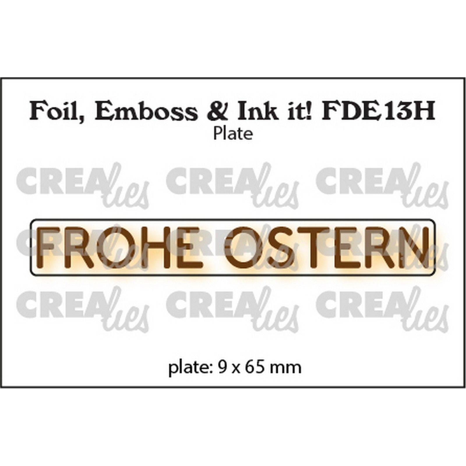 Crealies • Foil, Emboss & Ink It! Embossing Folder De: Frohe Ostern (Horizontal)