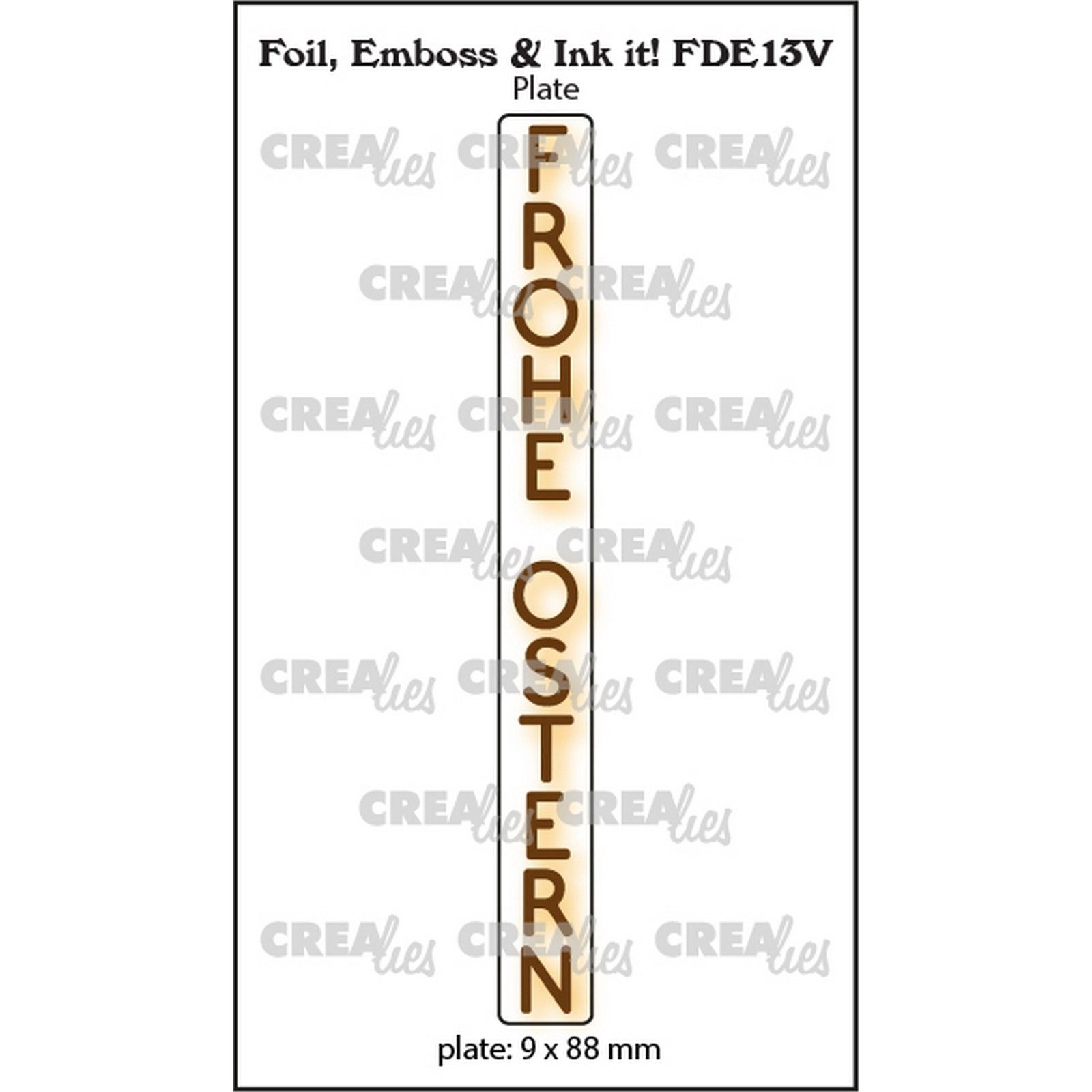 Crealies • Foil, Emboss & Ink It! Embossing Folder De: Frohe Ostern (Vertical)
