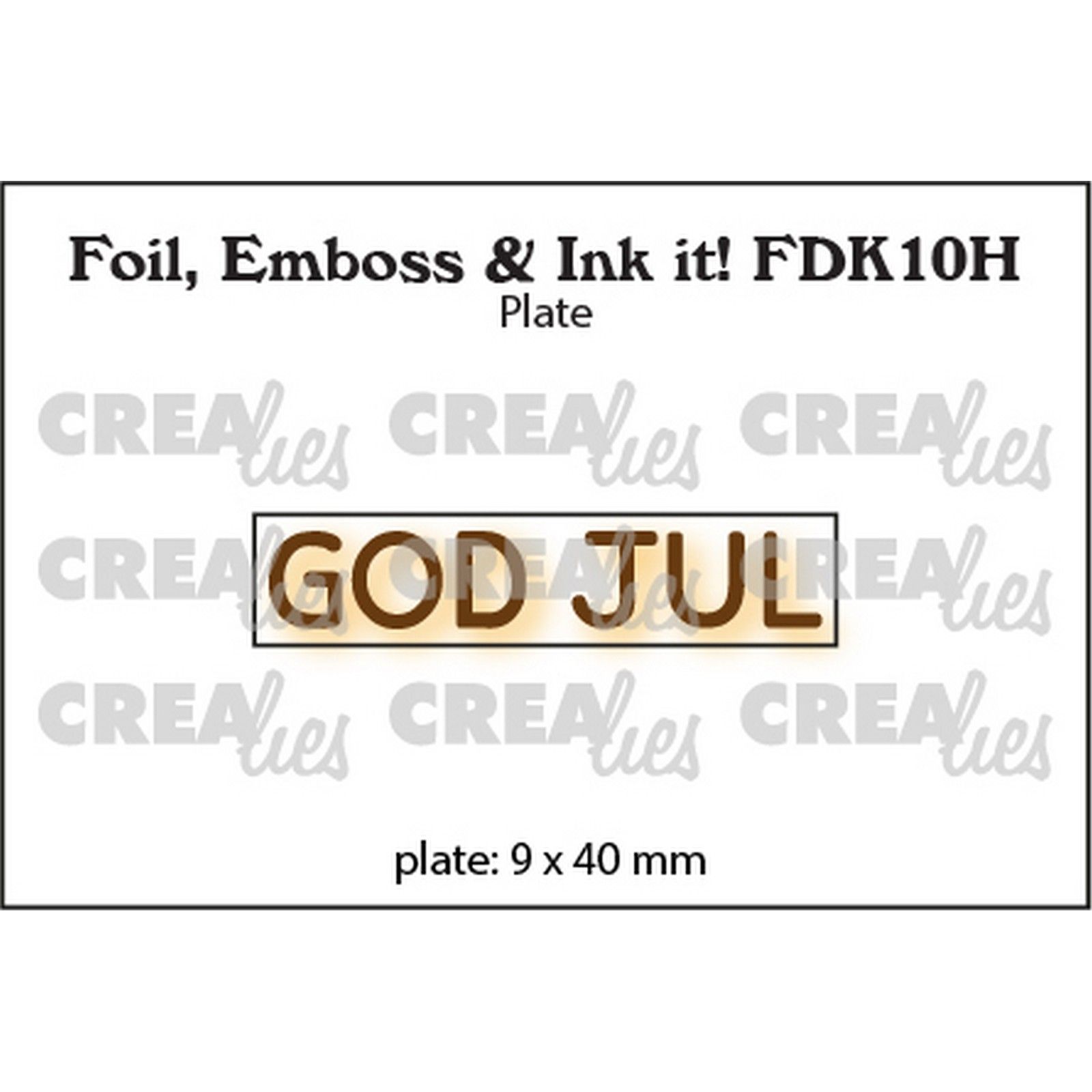 Crealies • Foil, Emboss & Ink It! Dk: God Jul (Horizontaal)
