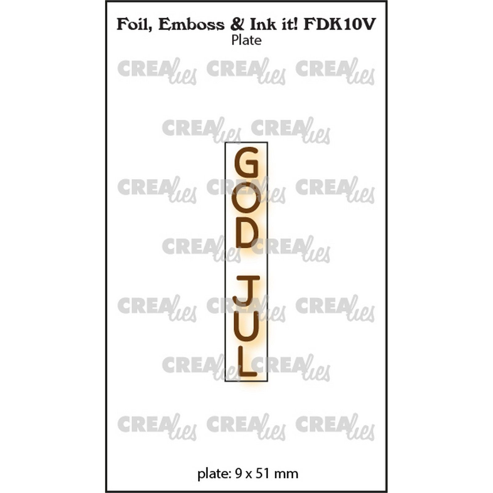 Crealies • Foil, Emboss & Ink It! Dk: God Jul (Vertikaal)