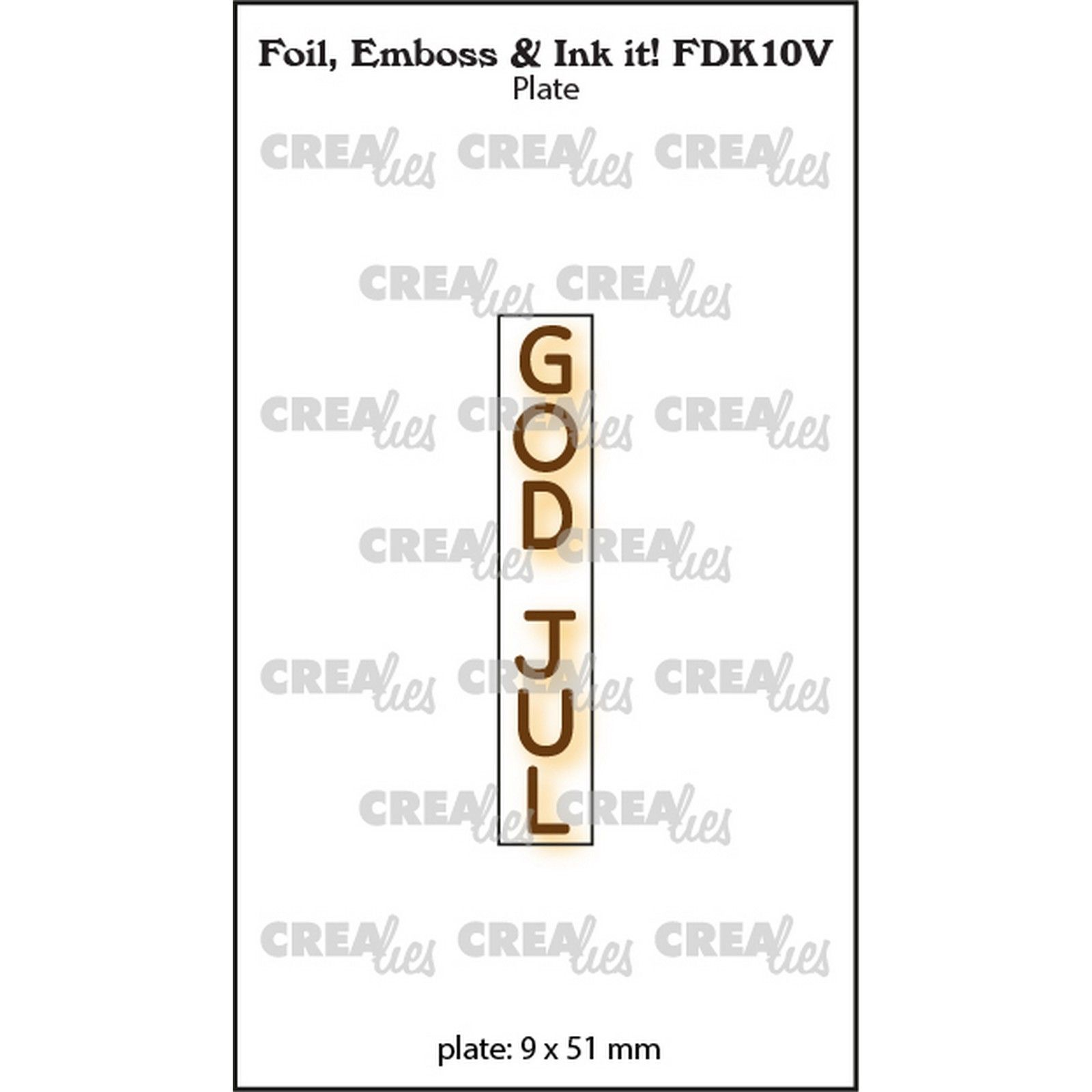 Crealies • Foil, Emboss & Ink It! Dk: God Jul (Vertical)