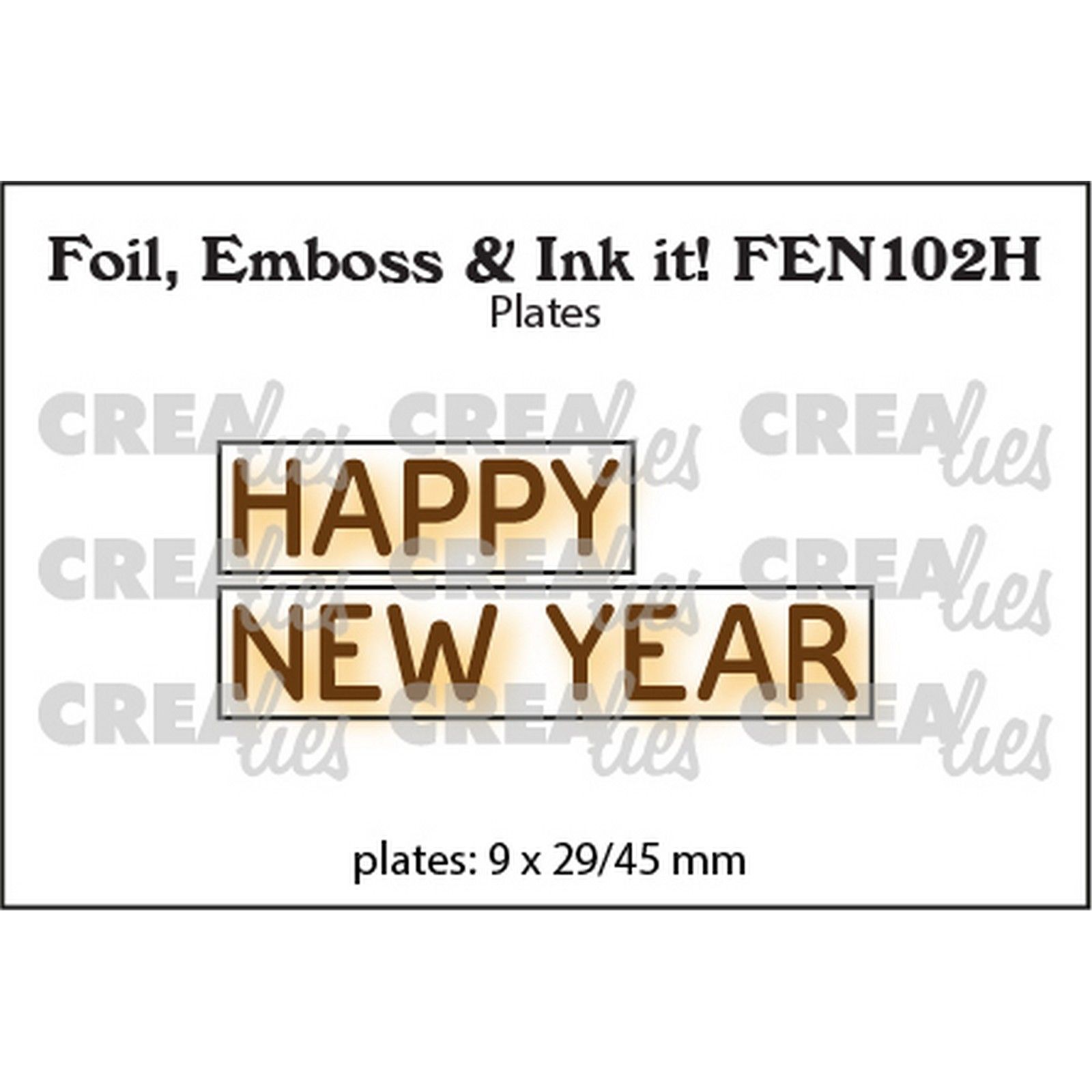 Crealies • Foil, Emboss & Ink It! En: Happy New Year (Horizontaal)